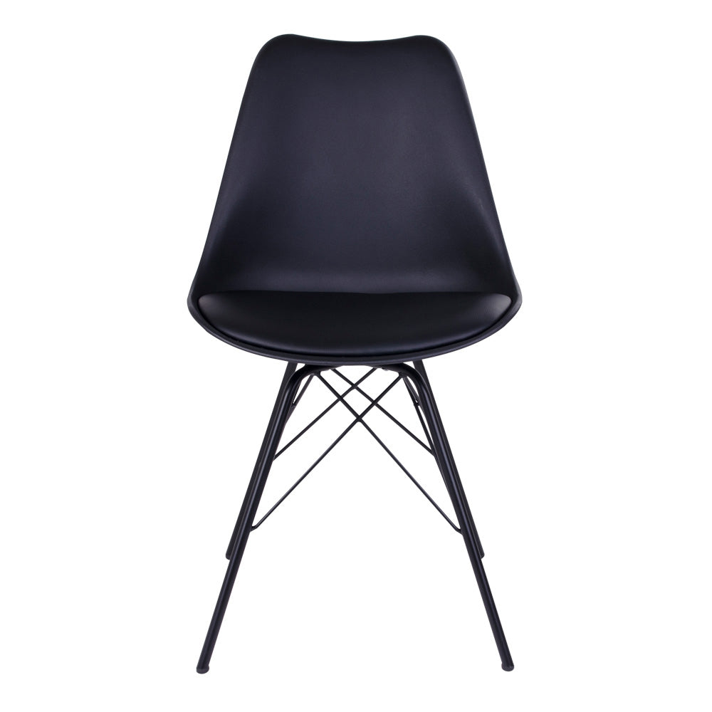 Oslo Dining Chair - Chair in black with black legs (set of 2)