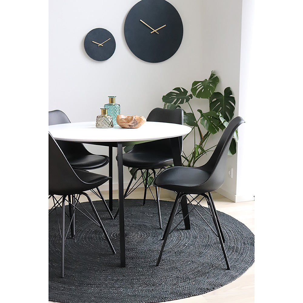 Oslo Dining Chair - Chair in black with black legs (set of 2)