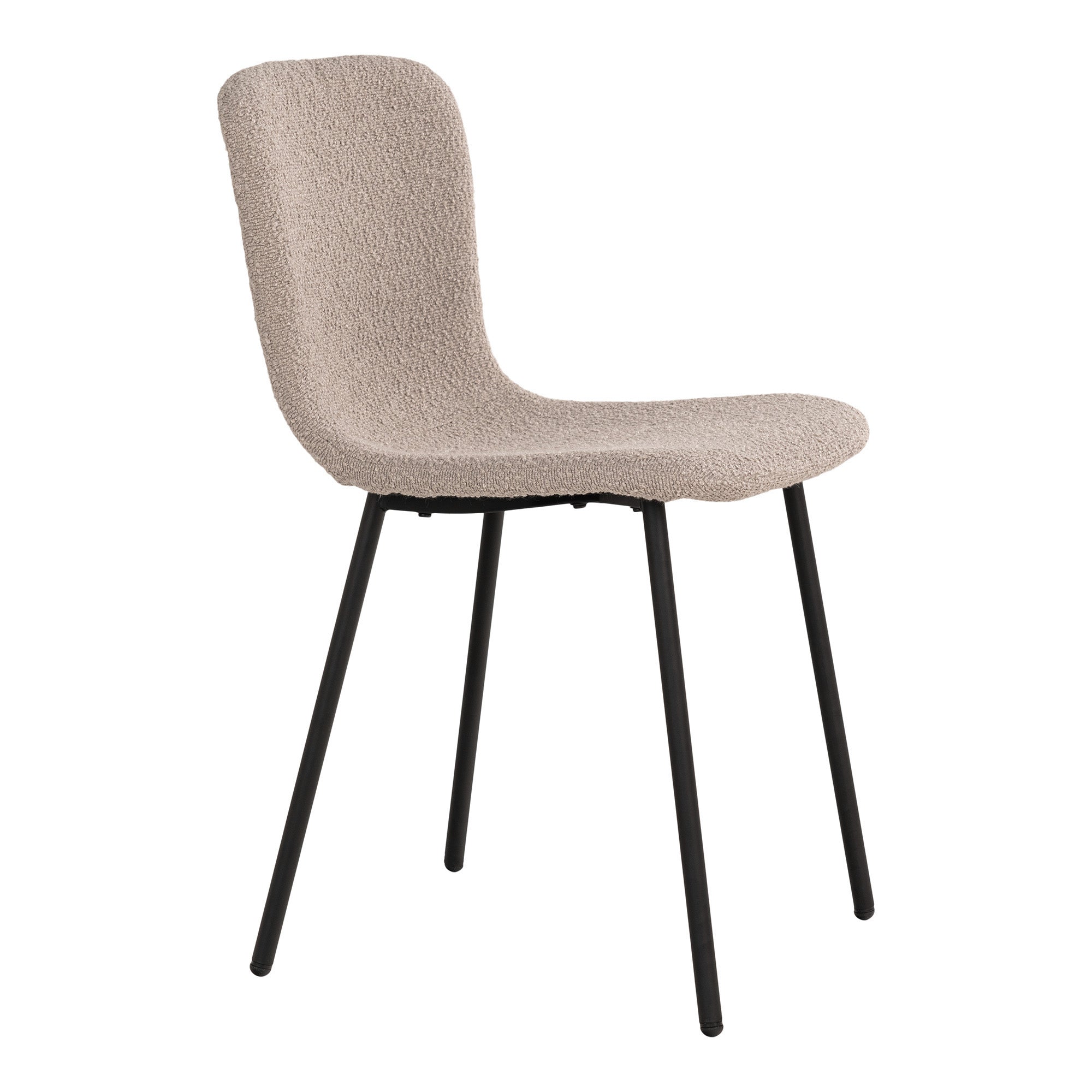 Halden Dining Chair - Dining Chair in bouclé, beige with black legs, HN1233 - set of 2 (set of 2)