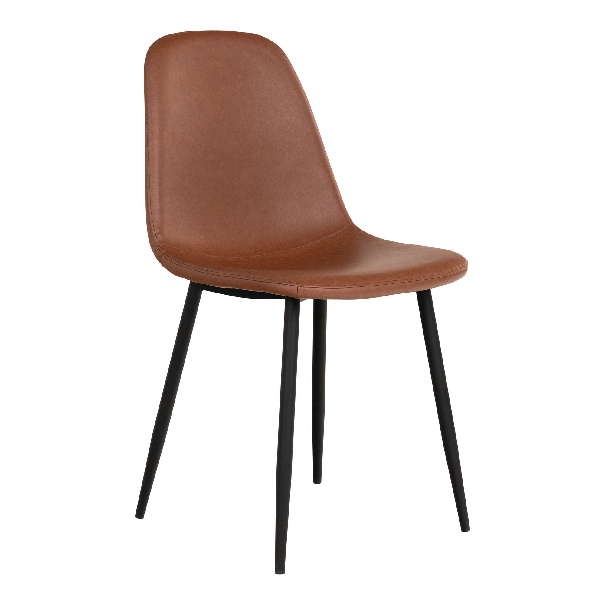 Stockholm Dining Chair - Chair in light brown vintage with black legs (set of 2)