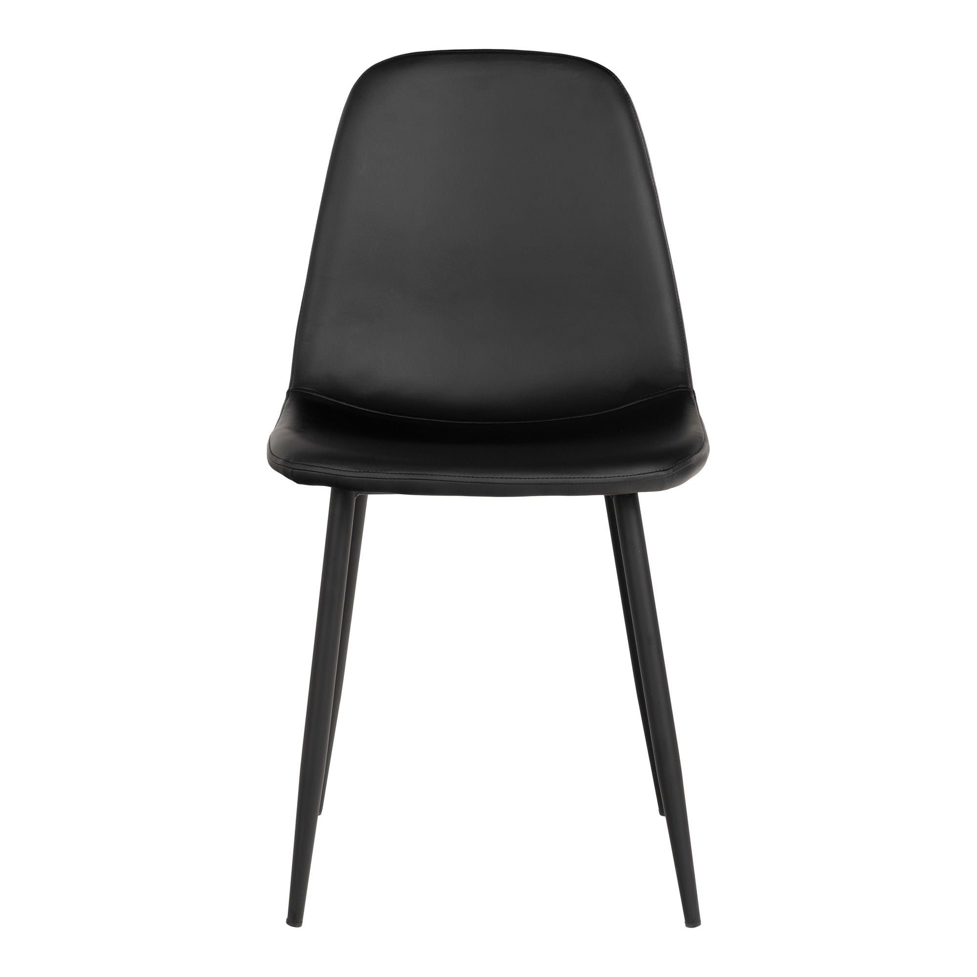 Stockholm Dining Chair - Chair in black PU with black legs (set of 2)