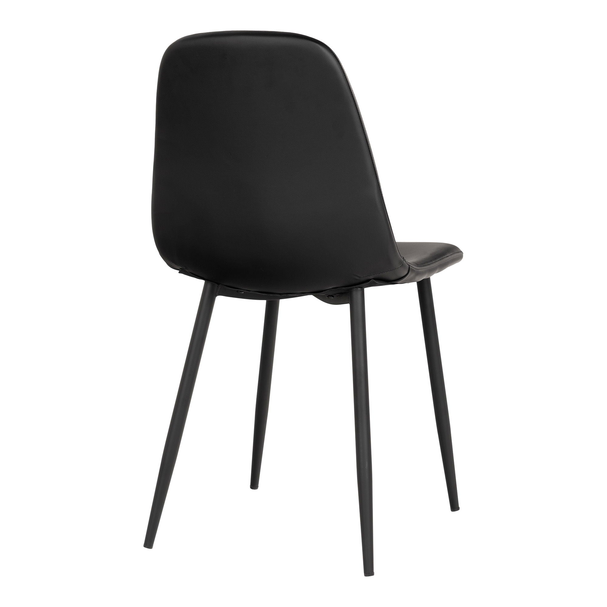 Stockholm Dining Chair - Chair in black PU with black legs (set of 2)