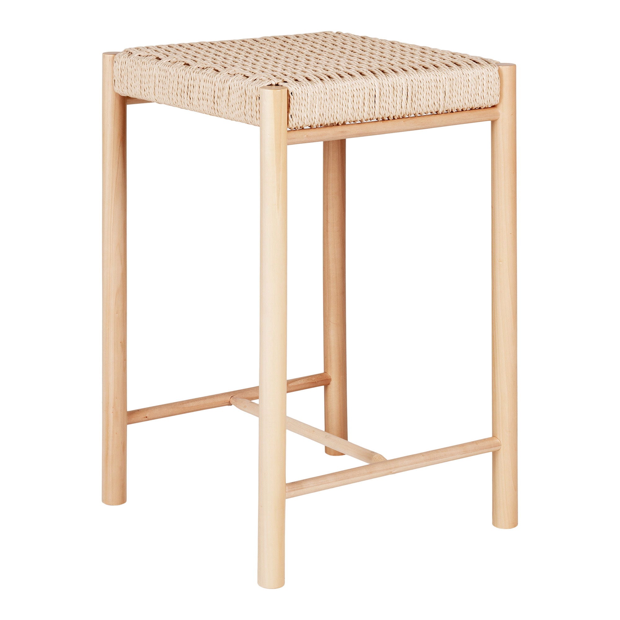 Abano Counter Chair - Counter Chair in poplar with natural wicker seat, natural
