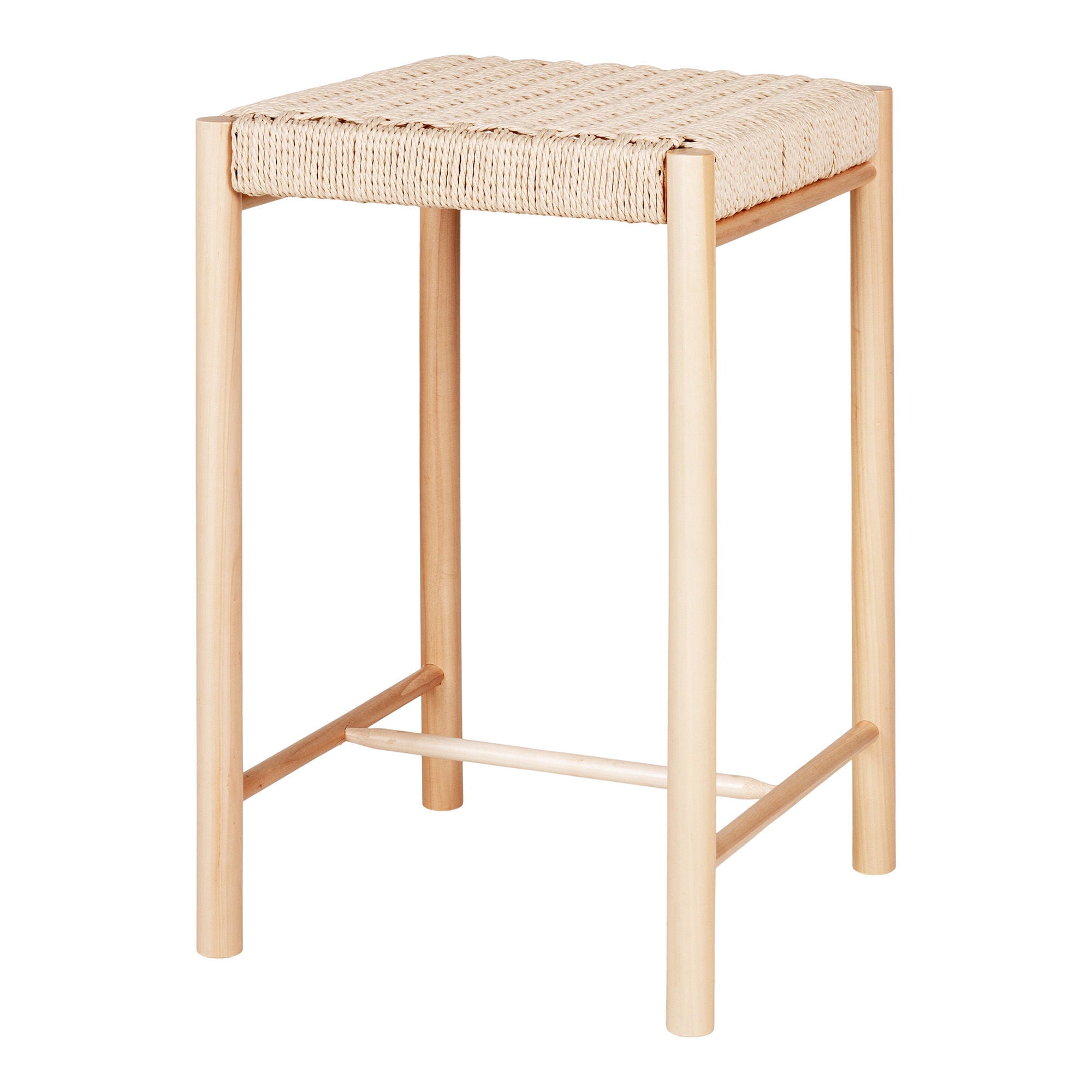 Abano Counter Chair - Counter Chair in poplar with natural wicker seat, natural