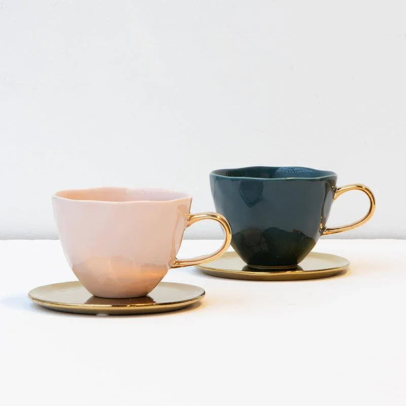 Good Morning cup Cappuccino / Tea Ø11 cm - Blue Green (set of 4)