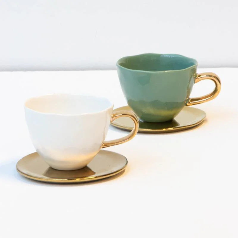 Good Morning cup Cappuccino / Tea Ø11 cm - Jade Sheen (set of 4)