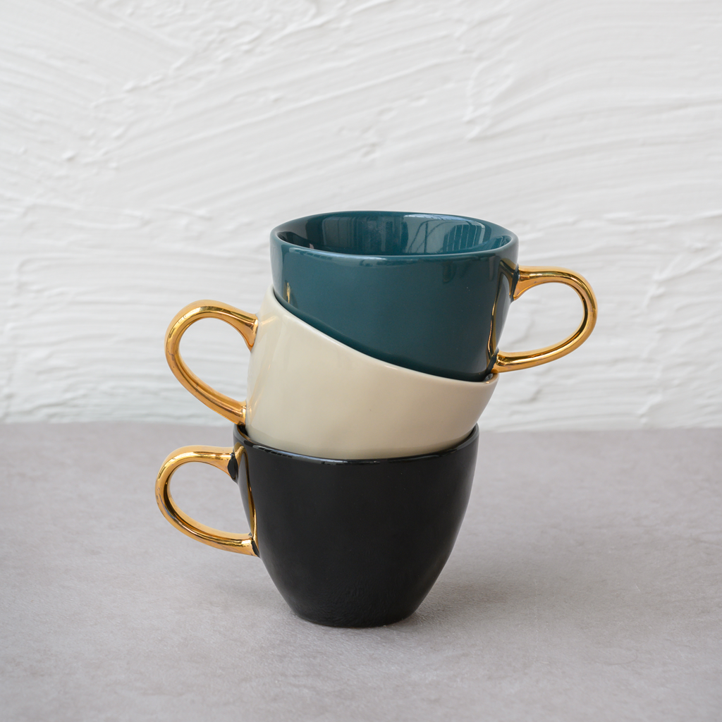 Good Morning cup Coffee Ø8 cm - Black (set of 4)