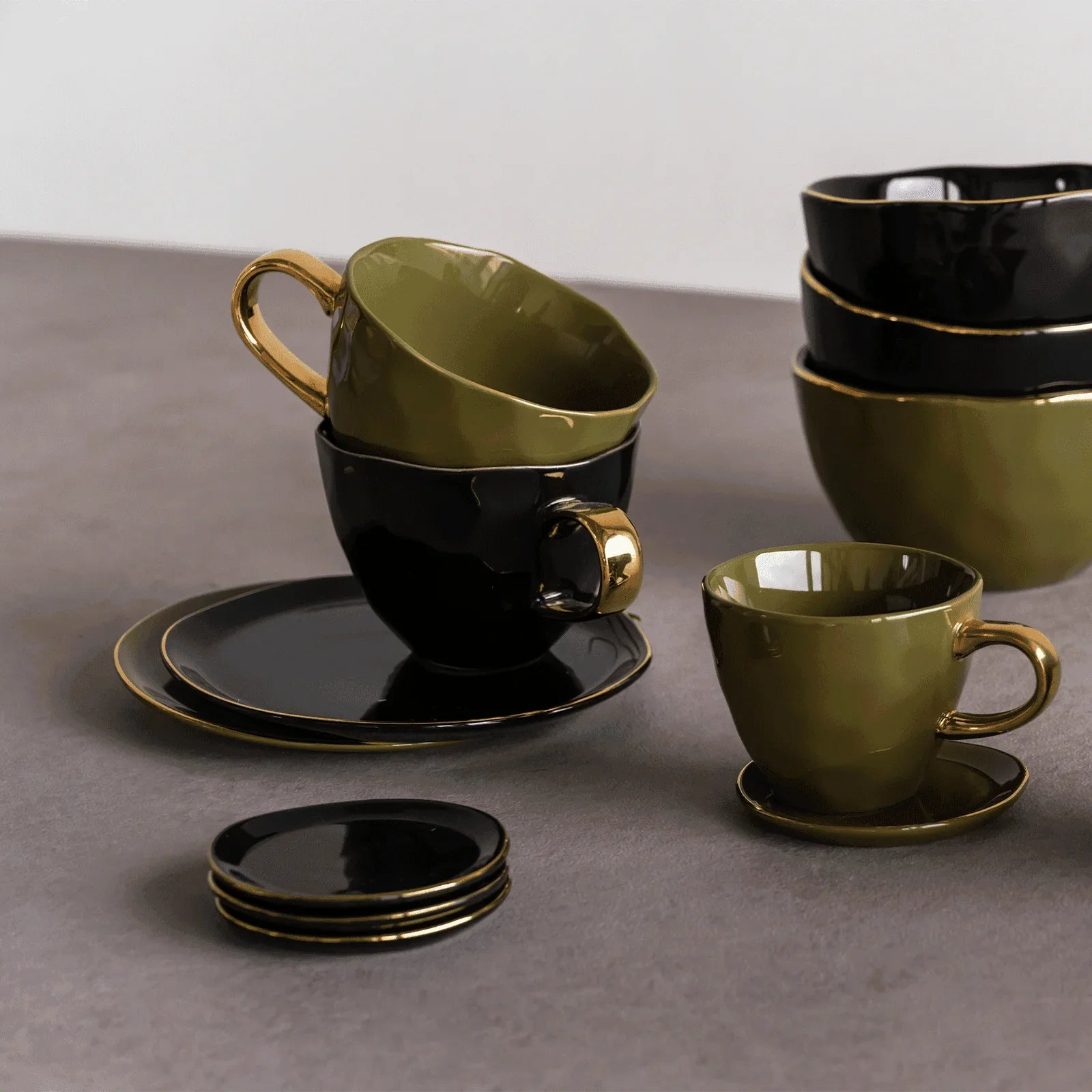 Good Morning plate Ø17 cm - Fir Green (set of 4)