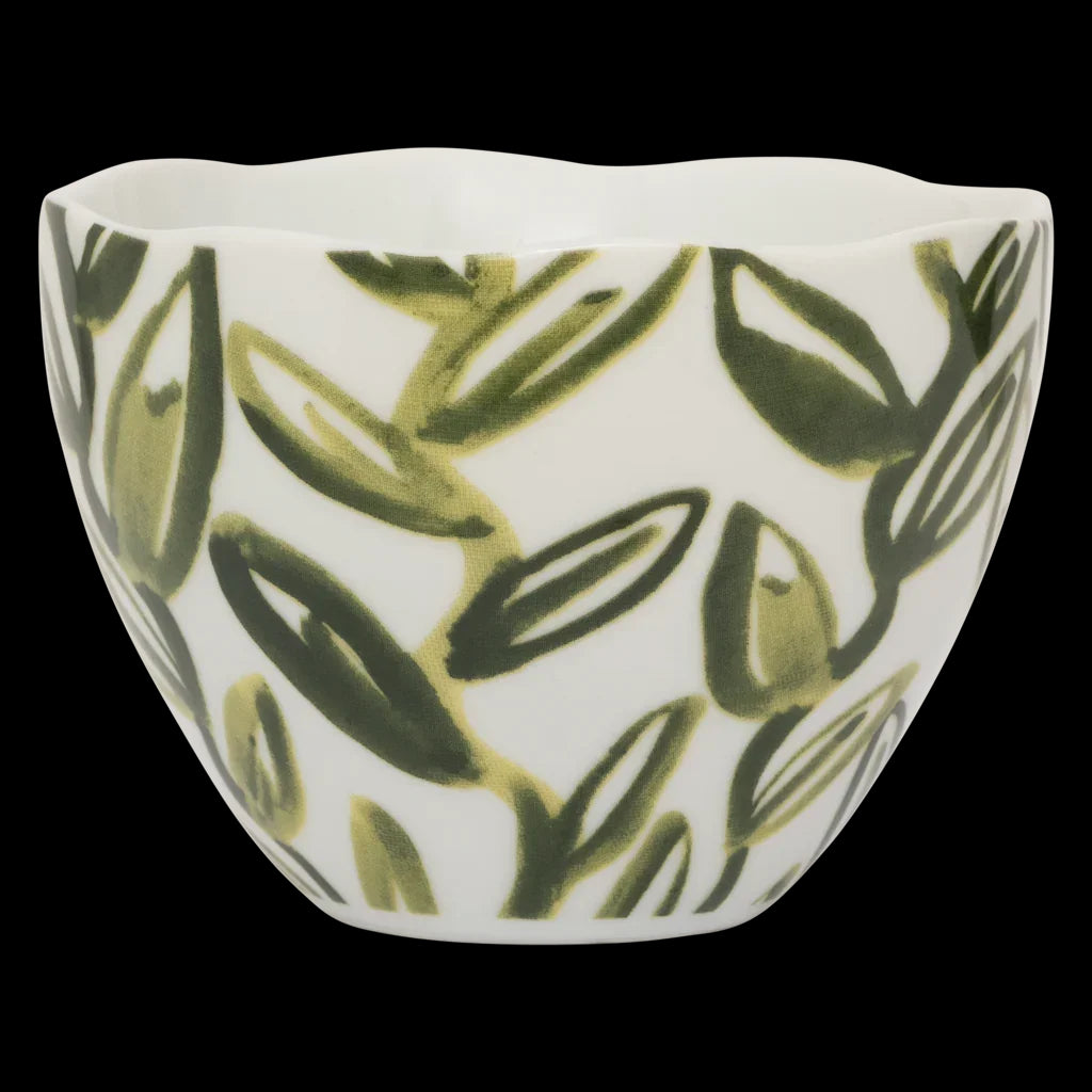 Good Morning cup Cappuccino/Tea Leaves, Evergreen Sprig