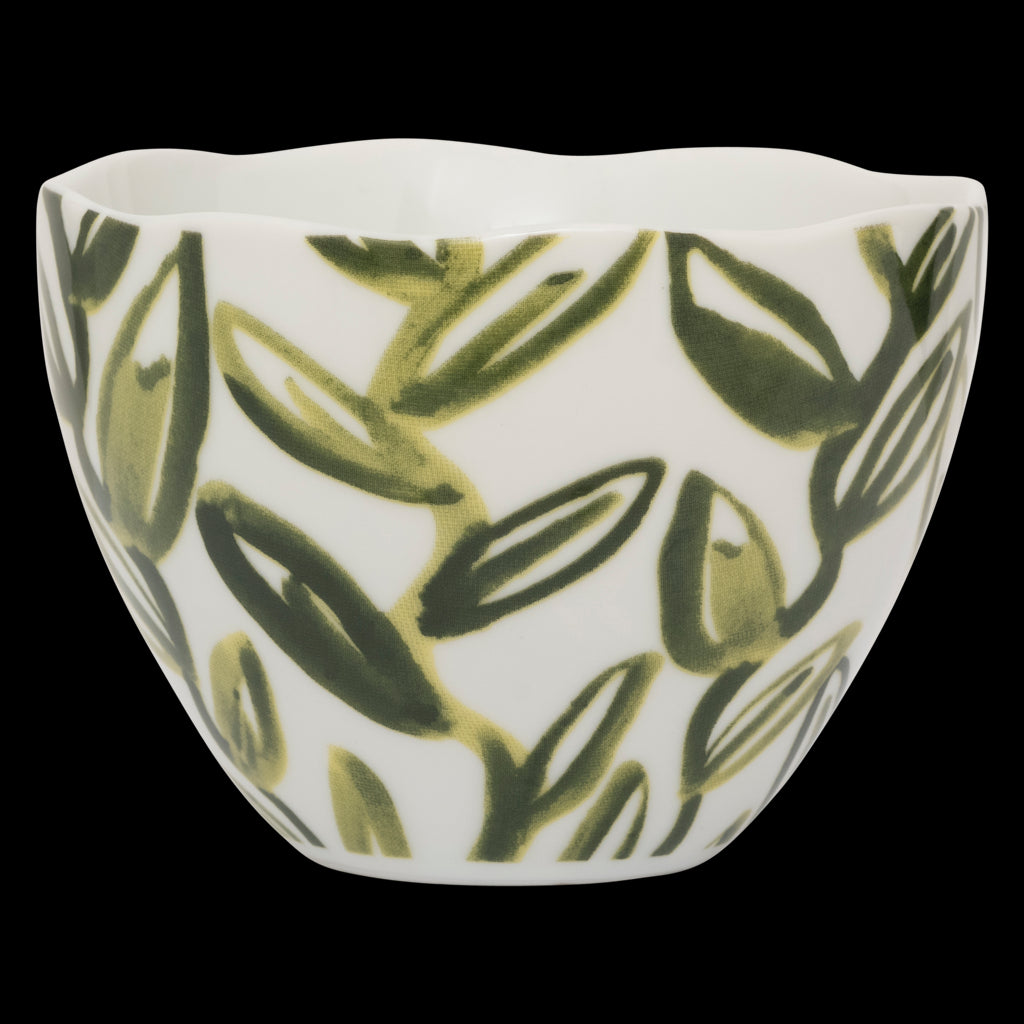 Good Morning cup Cappuccino/Tea Leaves, Evergreen Sprig