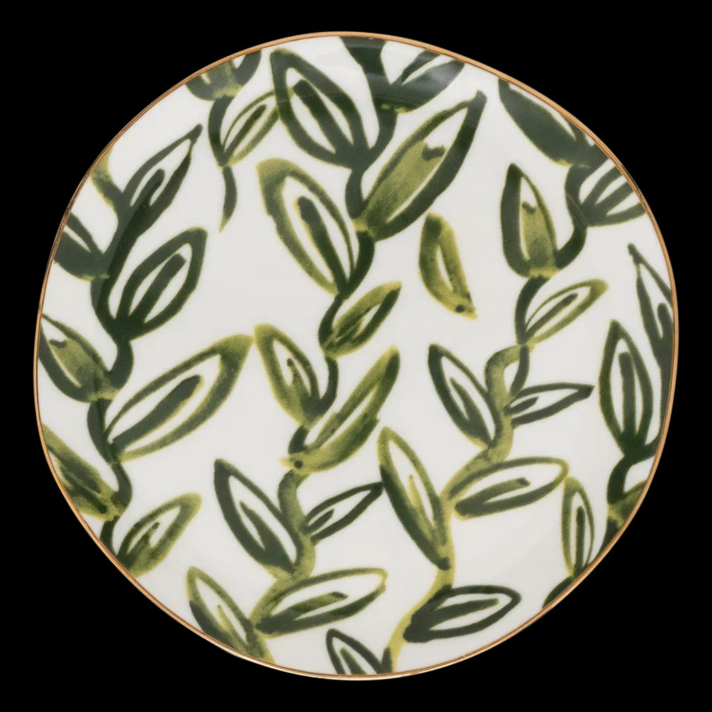 Good Morning plate Leaves Evergreen Sprig, Ø17 Cm
