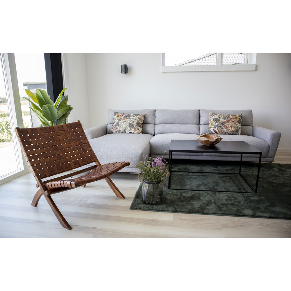 Perugia Folding Chair - Folding Chair with Brown Leather