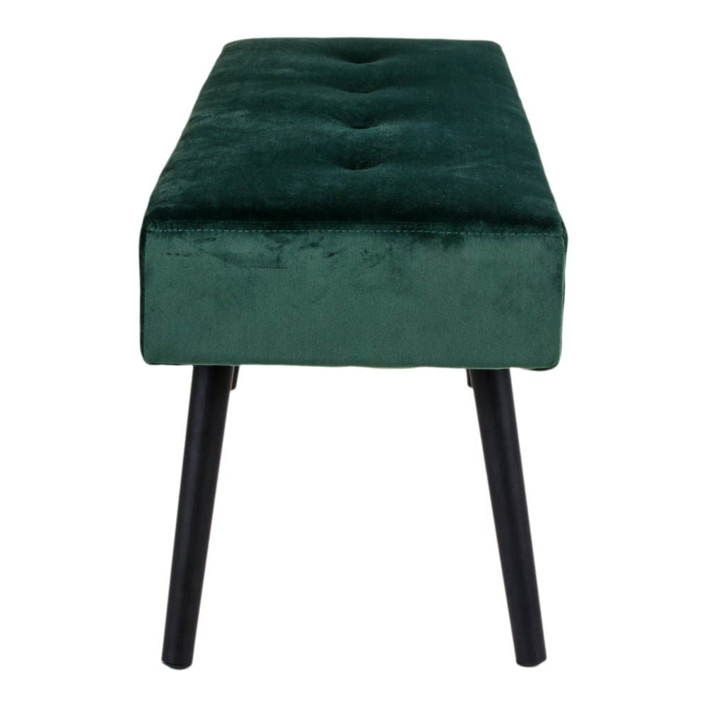 Skiby - Bench in dark green velvet with black legs HN1206