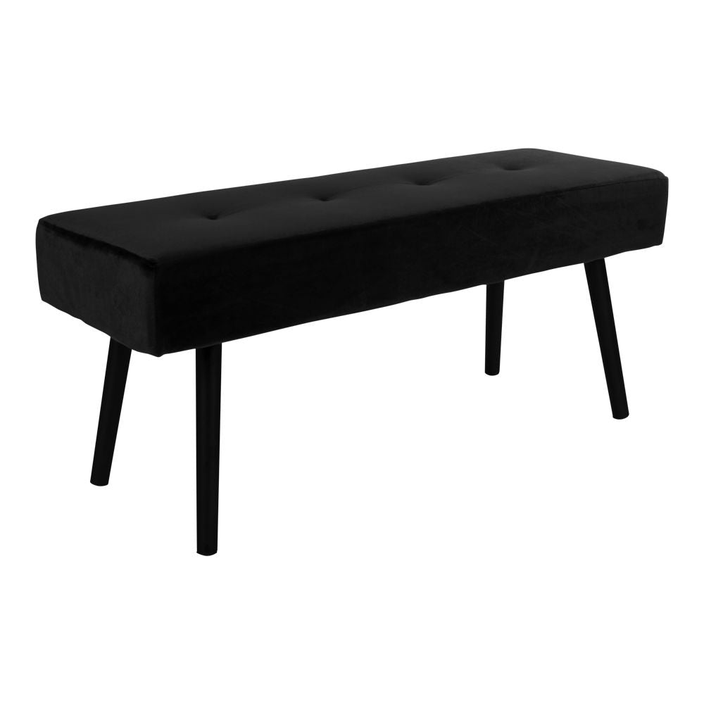 Skiby - Bench in black velvet with black legs HN1207