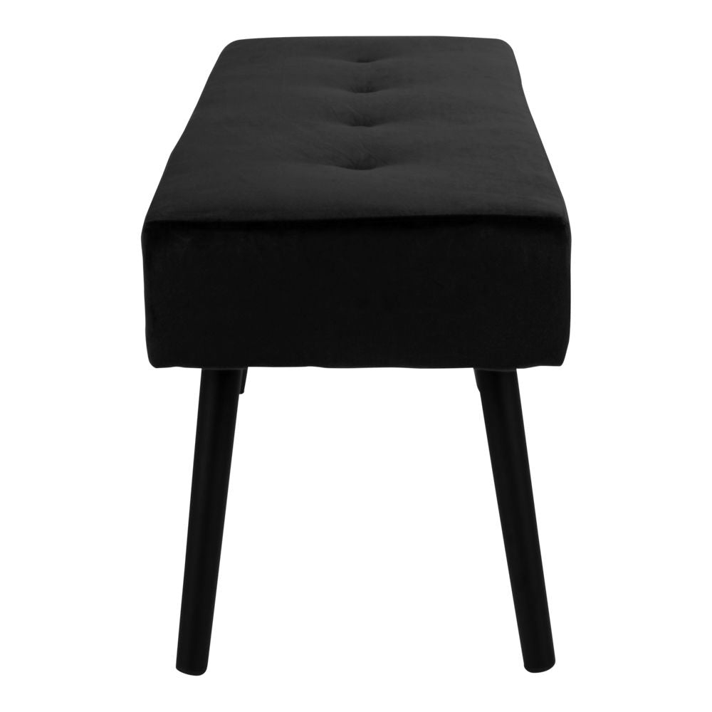 Skiby - Bench in black velvet with black legs HN1207