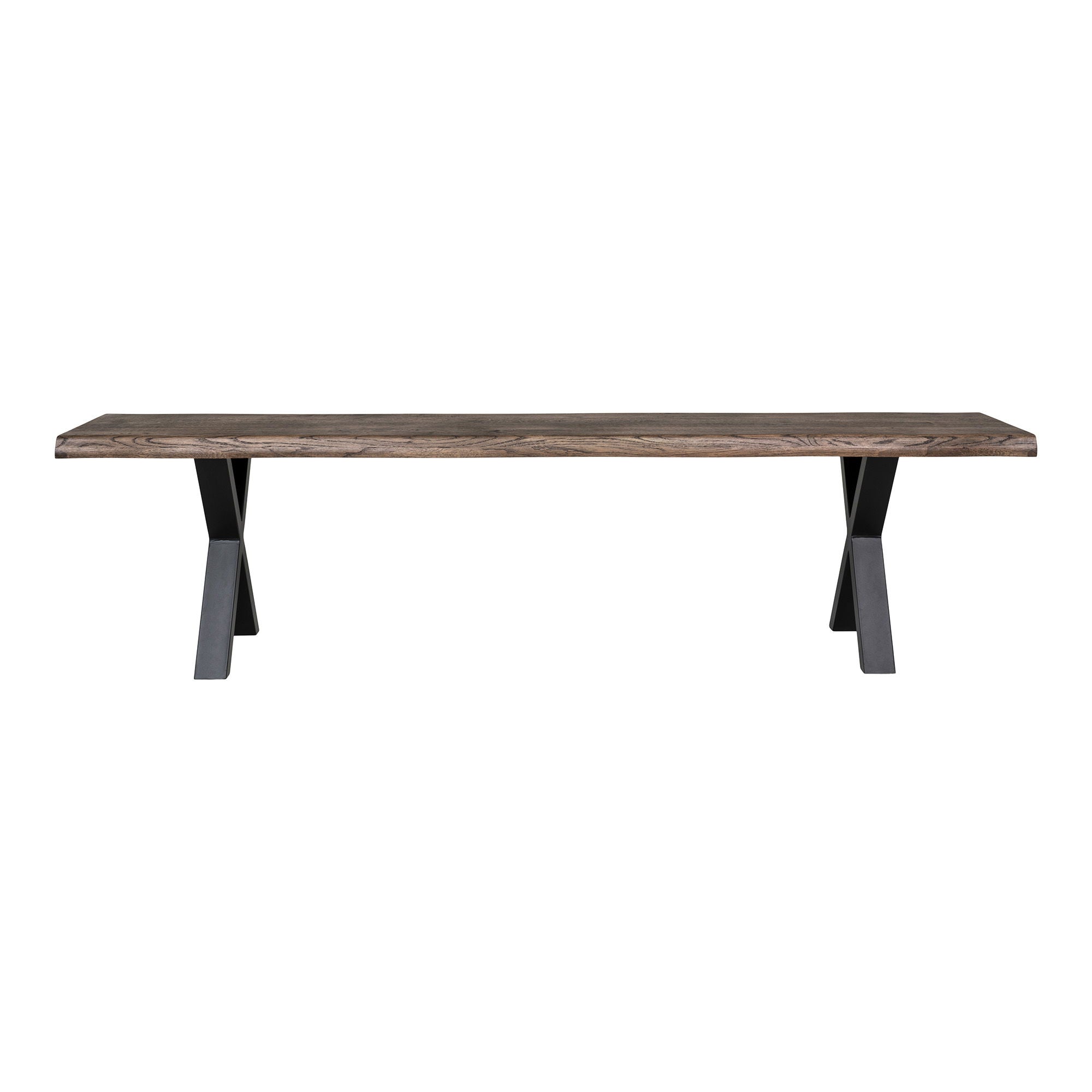 Toulon Bench - Bench in smoked oil oak with wavy edge 180x32 cm