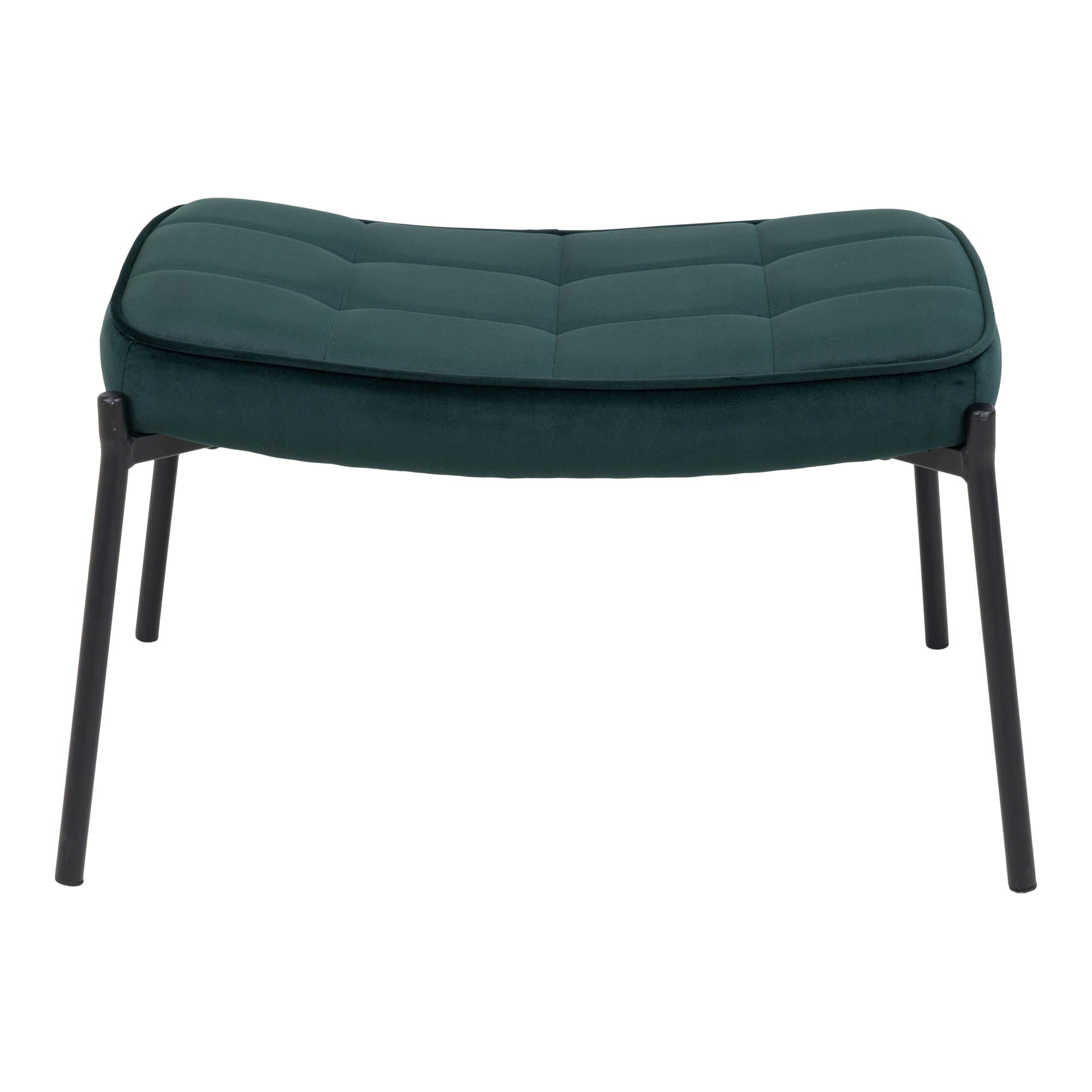 Glasgow Footrest - Footrest in green velvet with black legs