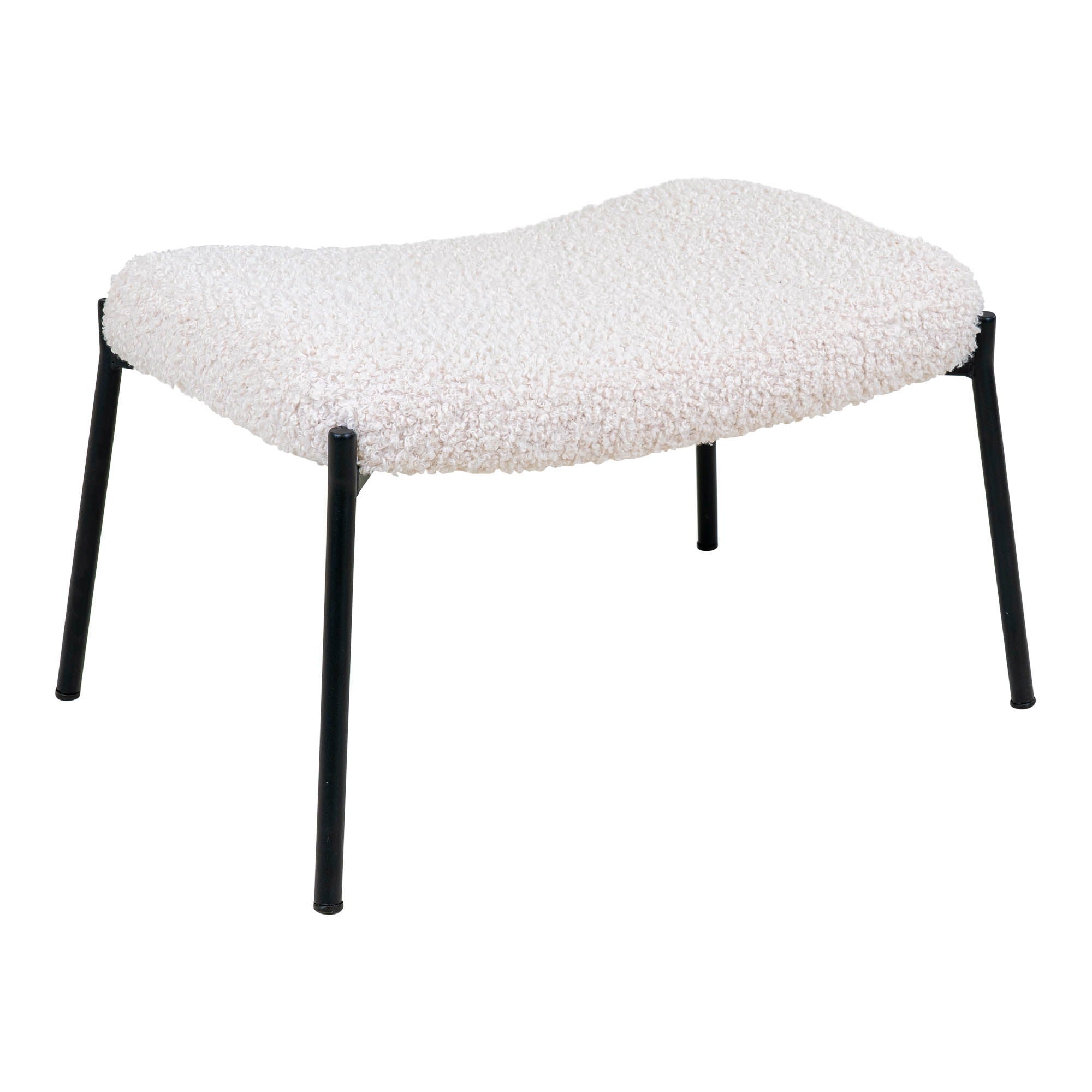 Glasgow Footrest - Footrest in white artificial lambskin with black legs