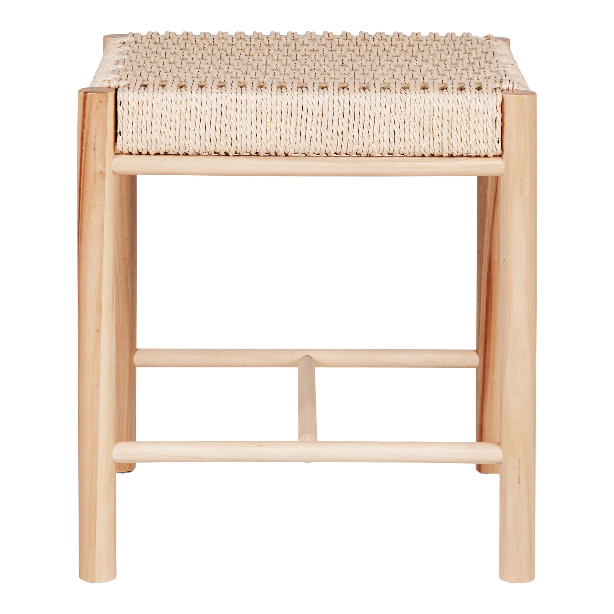 Abano Stool - Stool in poplar with natural wicker seat, natural