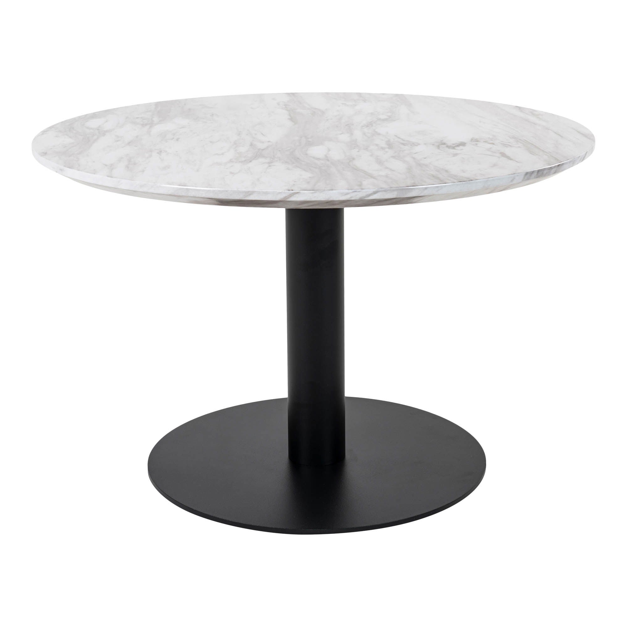 Bolzano Coffee Table - Coffee table with top in marble look and black base ø70x45cm