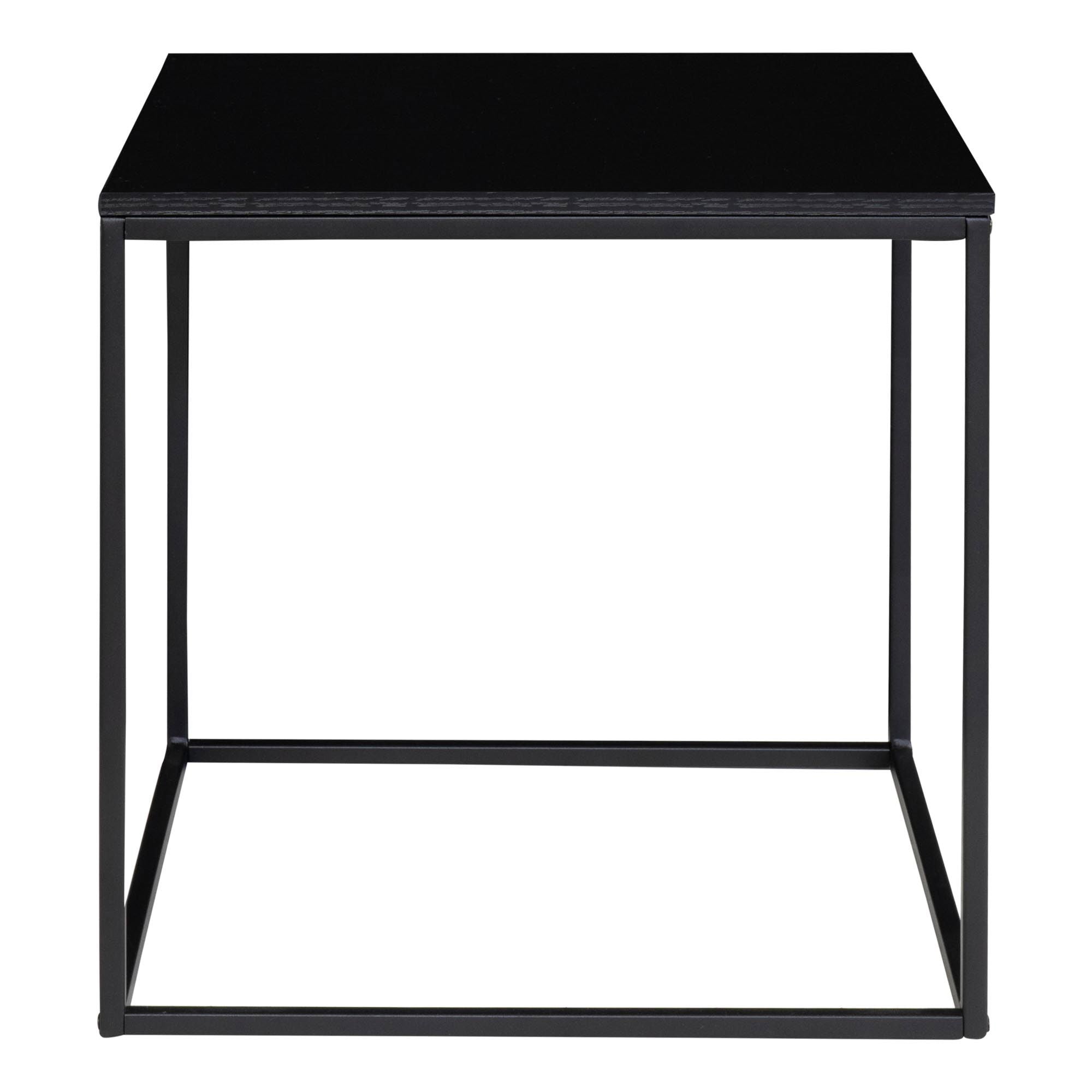 Vita Sidetable - Side table with black frame and black top 45x45x45 cm