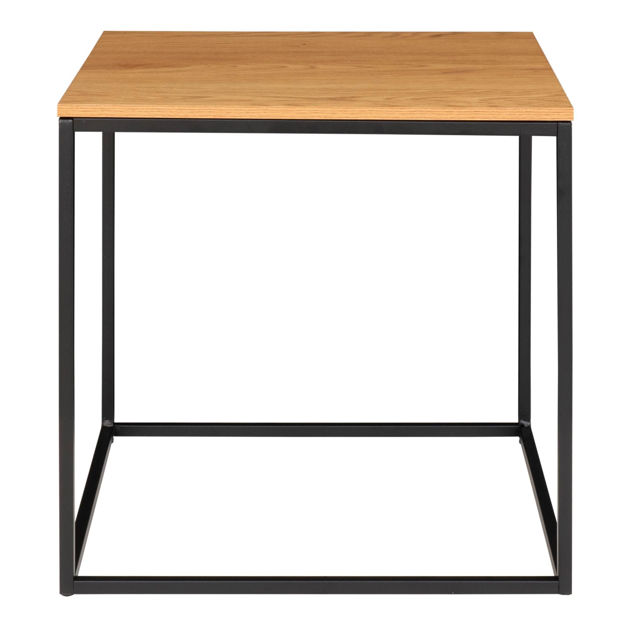 Vita Sidetable - Side table with black frame and oak look top 45x45x45 cm