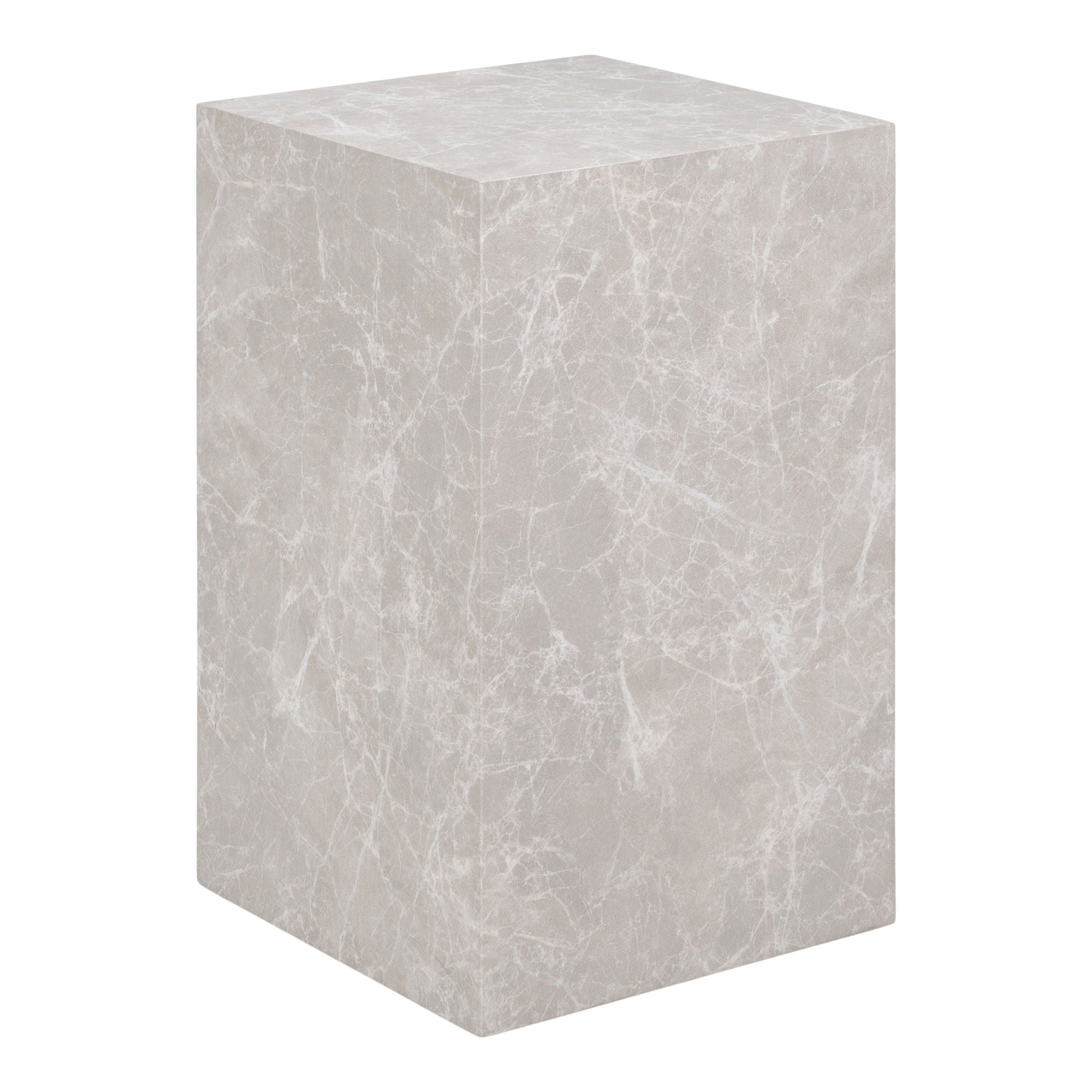 Prague Side Table - Side Table, marble look, beige, 30x30x50 cm