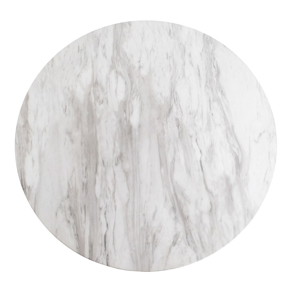 Bolzano Bar Table - Bar table with top in marble look and brass base ø70x105cm