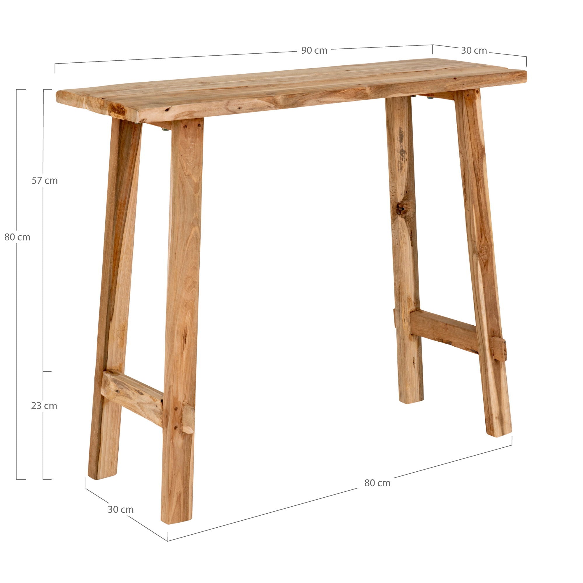 Girona Teak Console Table - Console table in teak 90x30xh80 cm