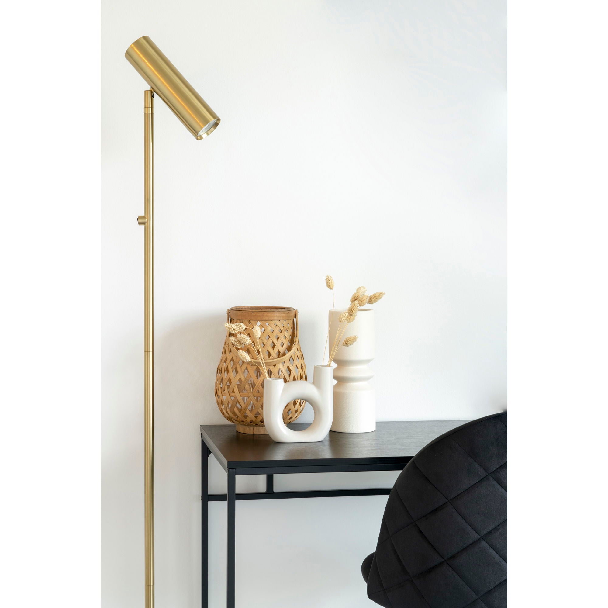 Vita Desk - Bureau avec cadre noir et plateau noir 100x45x75 cm