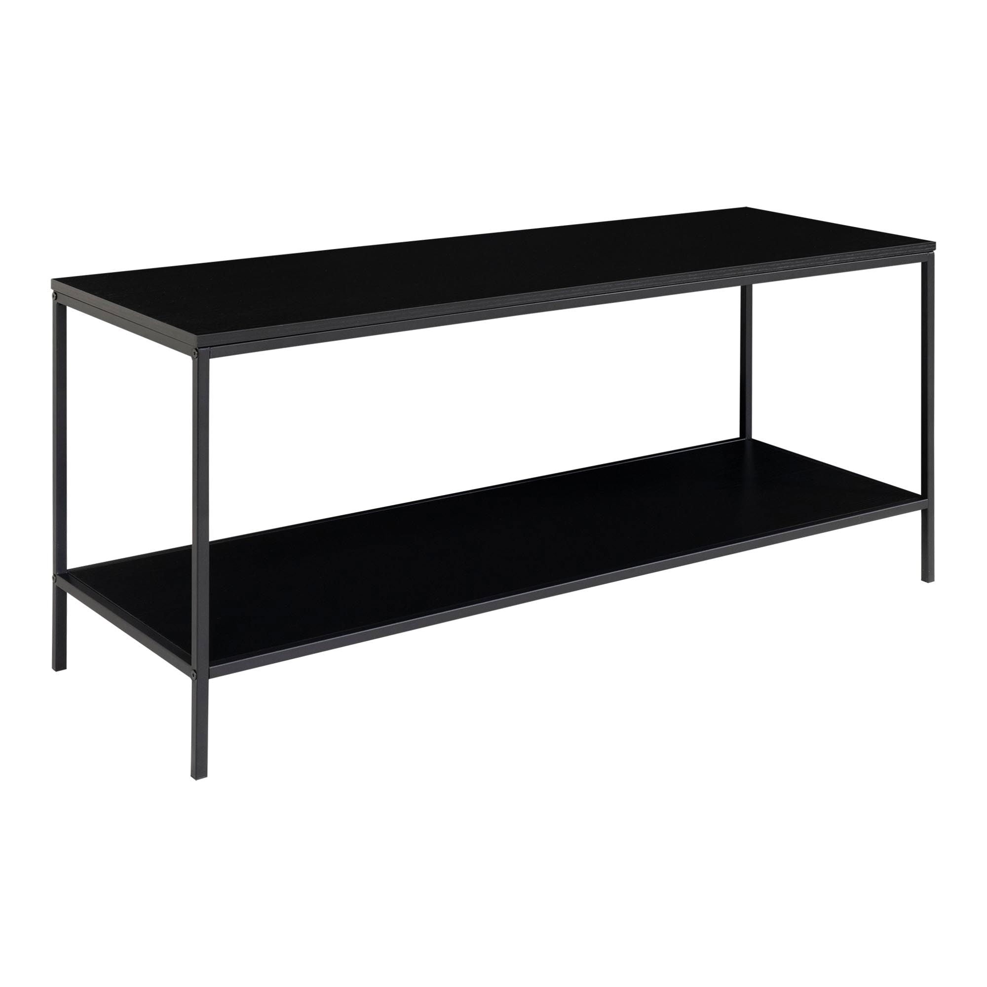 Vita TV Stand - TV table with black frame and two black shelves 100x36x45 cm