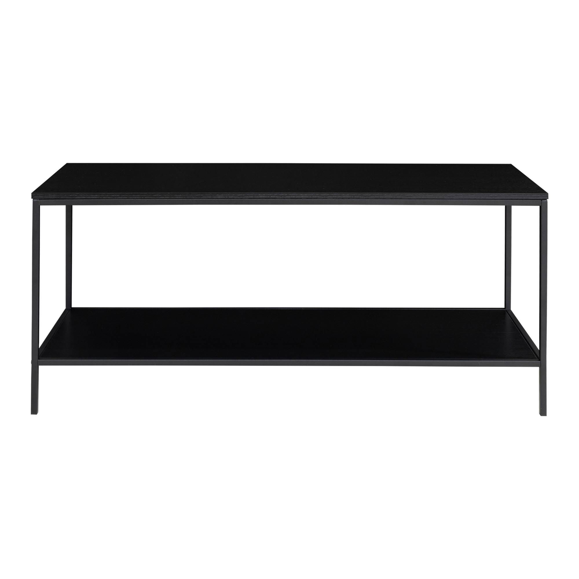 Vita TV Stand - TV table with black frame and two black shelves 100x36x45 cm