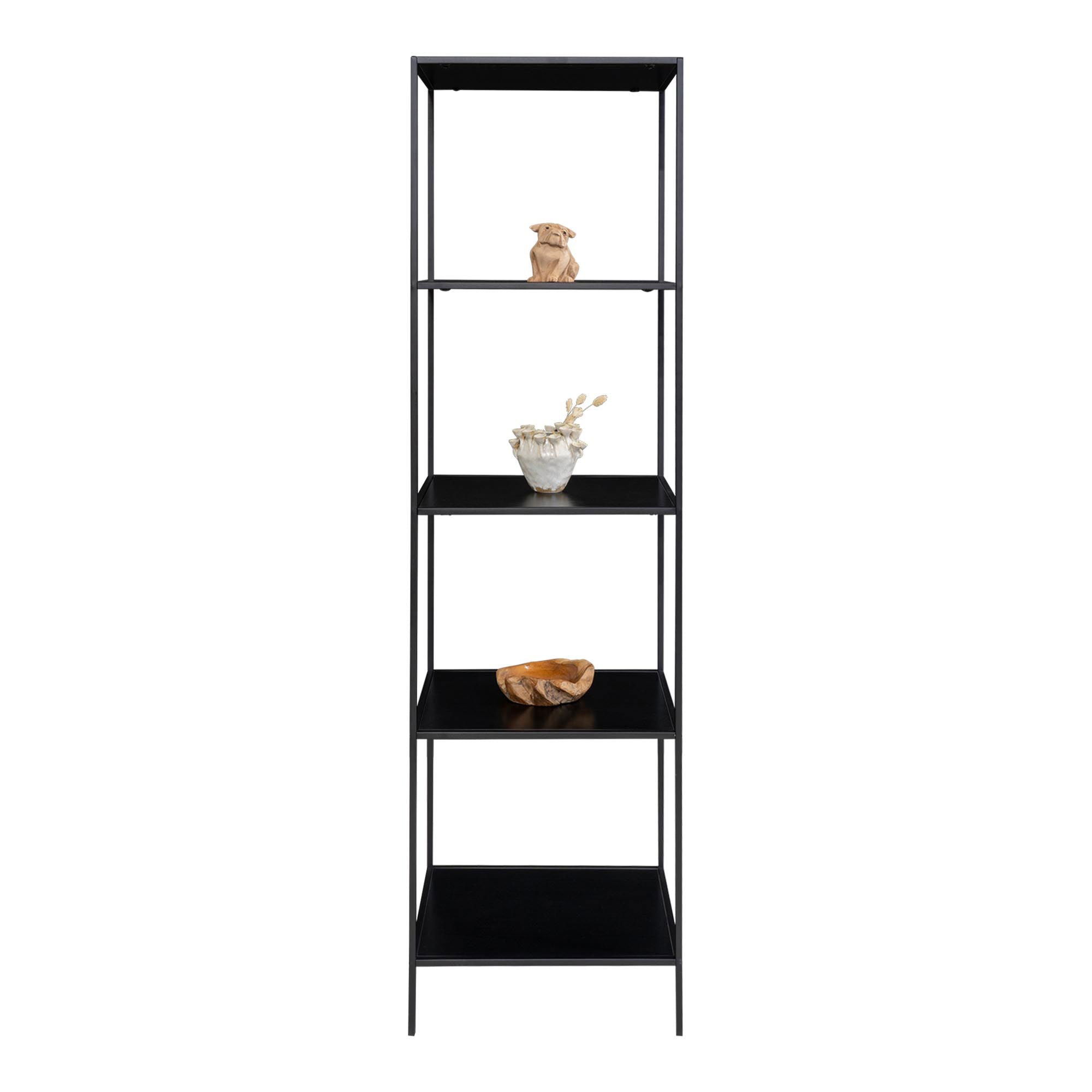 Vita Shelf - Shelf with black frame and 5 black shelves 51x36x170 cm