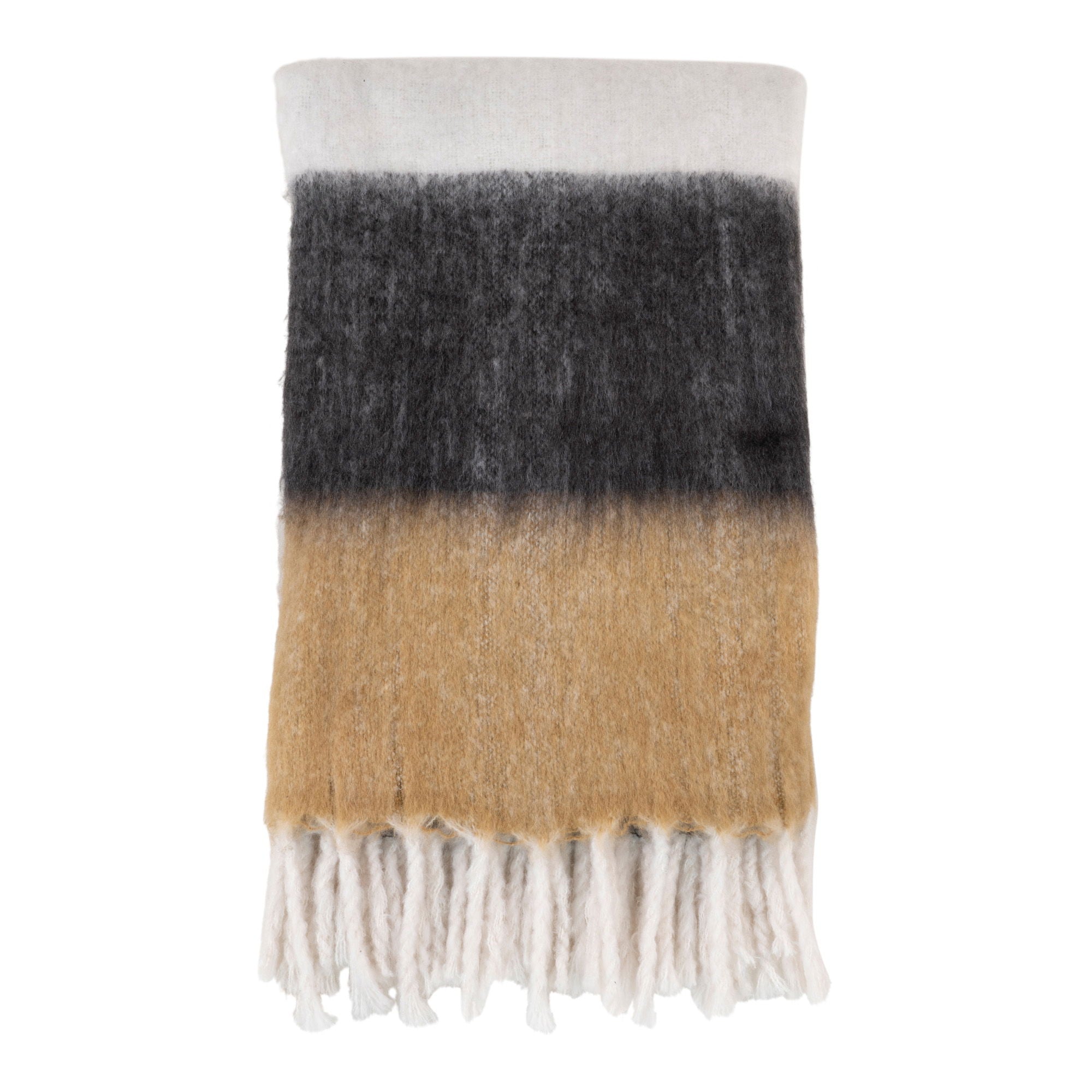 Sintra Blanket - Blanket in black/white/brown acrylic 170x130 cm