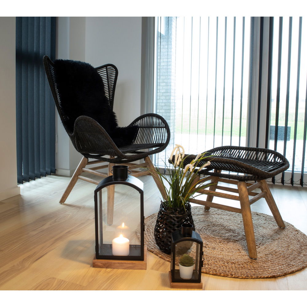 Lambskin - Lambskin in black 50x85 cm