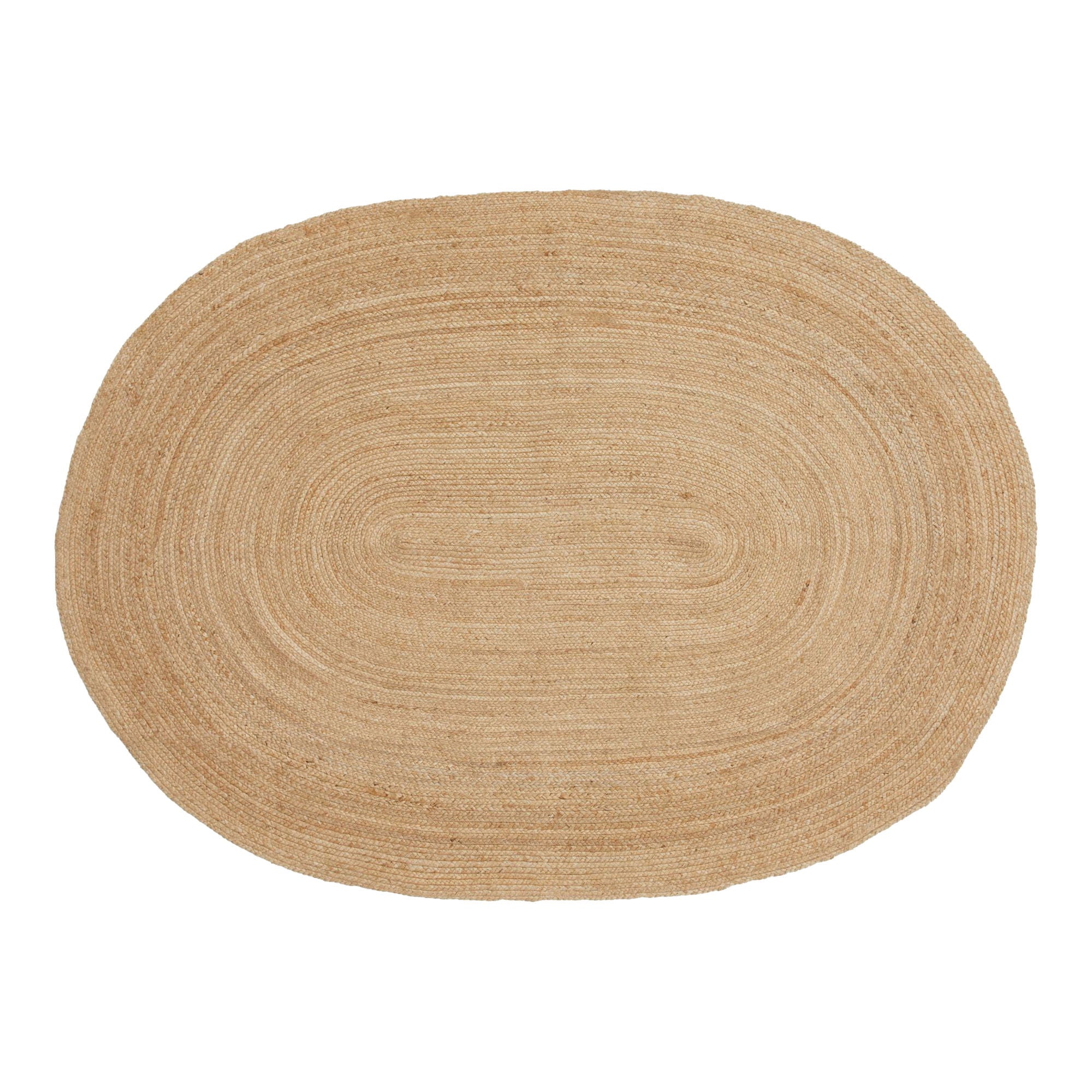 Bombay Rug - Rug in braided jute, nature, oval, 140x200 cm