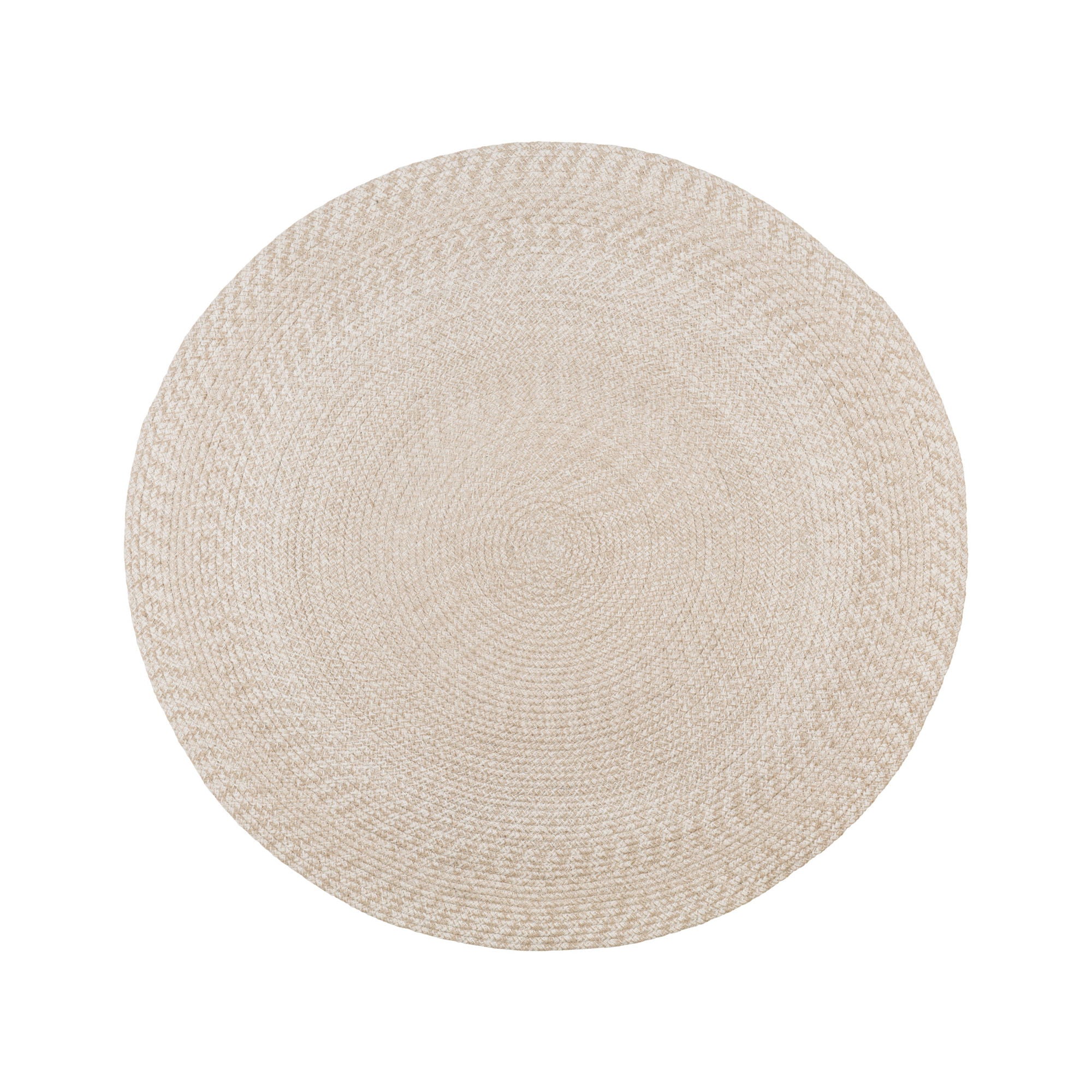 Menorca rug - rug in 100% recycled plastic, sand, Ø120 cm