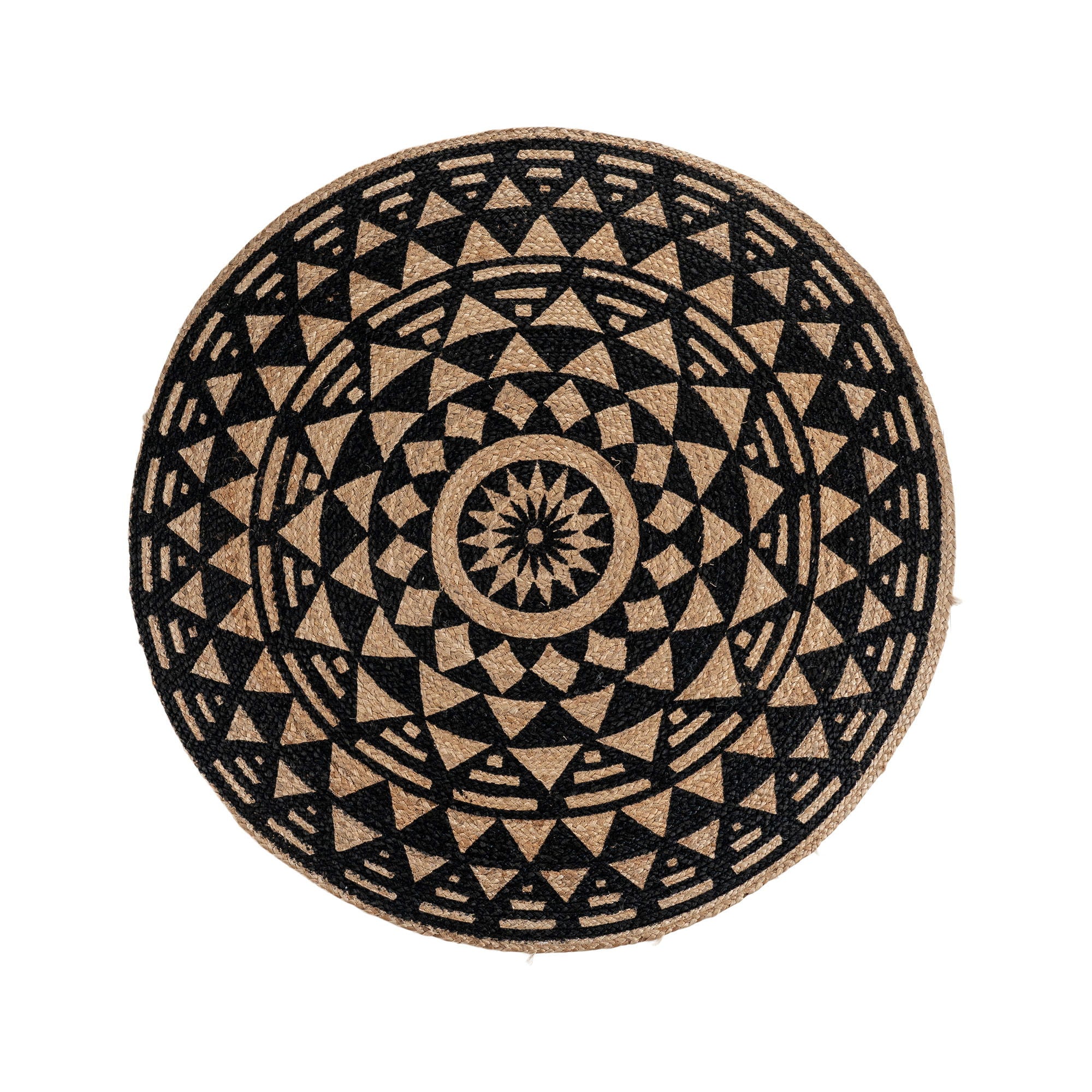 Bombay Rug - Rug in braided jute nature/ black, Ø120 cm