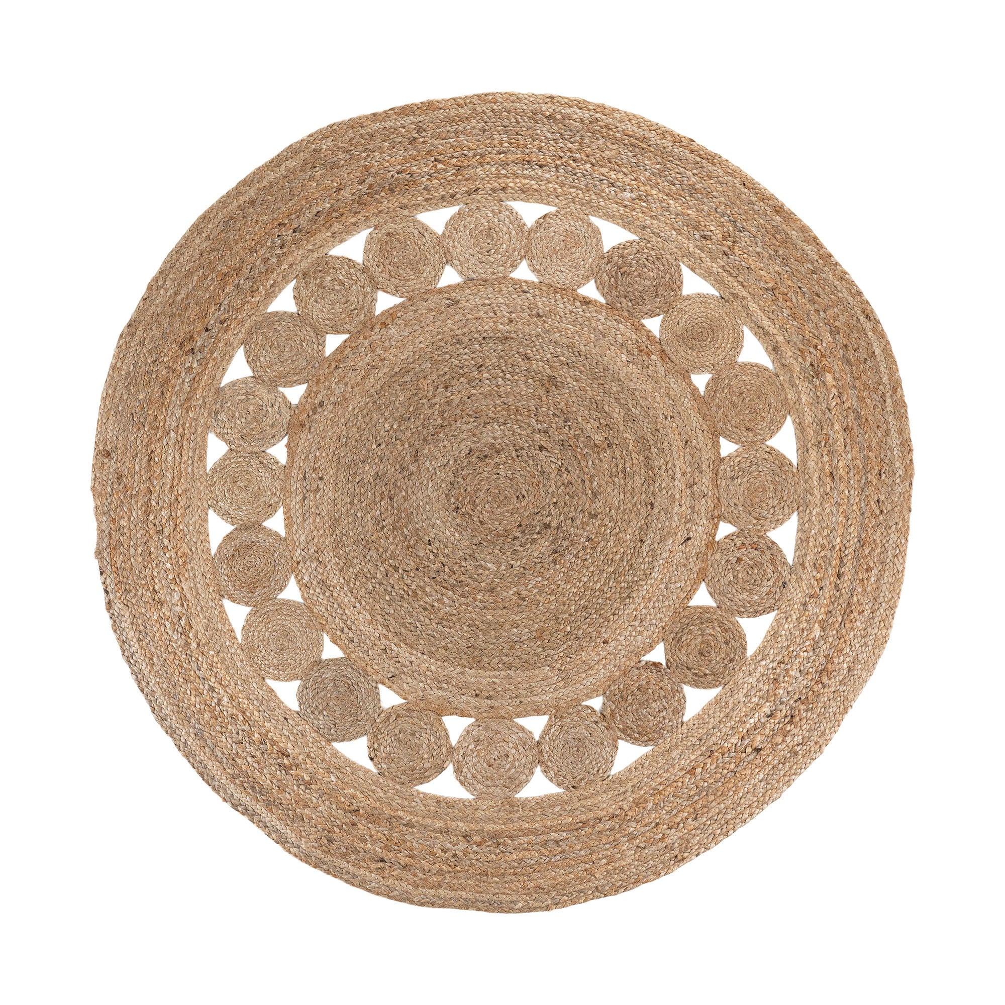 Bombay Rug - Rug in braided jute, nature, Ø150 cm
