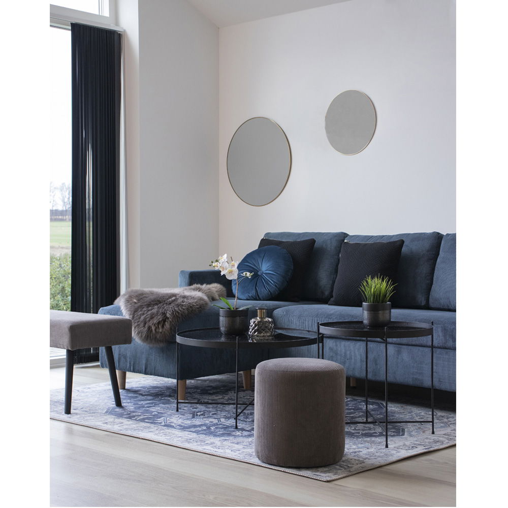Jersey Mirror - Mirror with brass look frame Ø60 cm