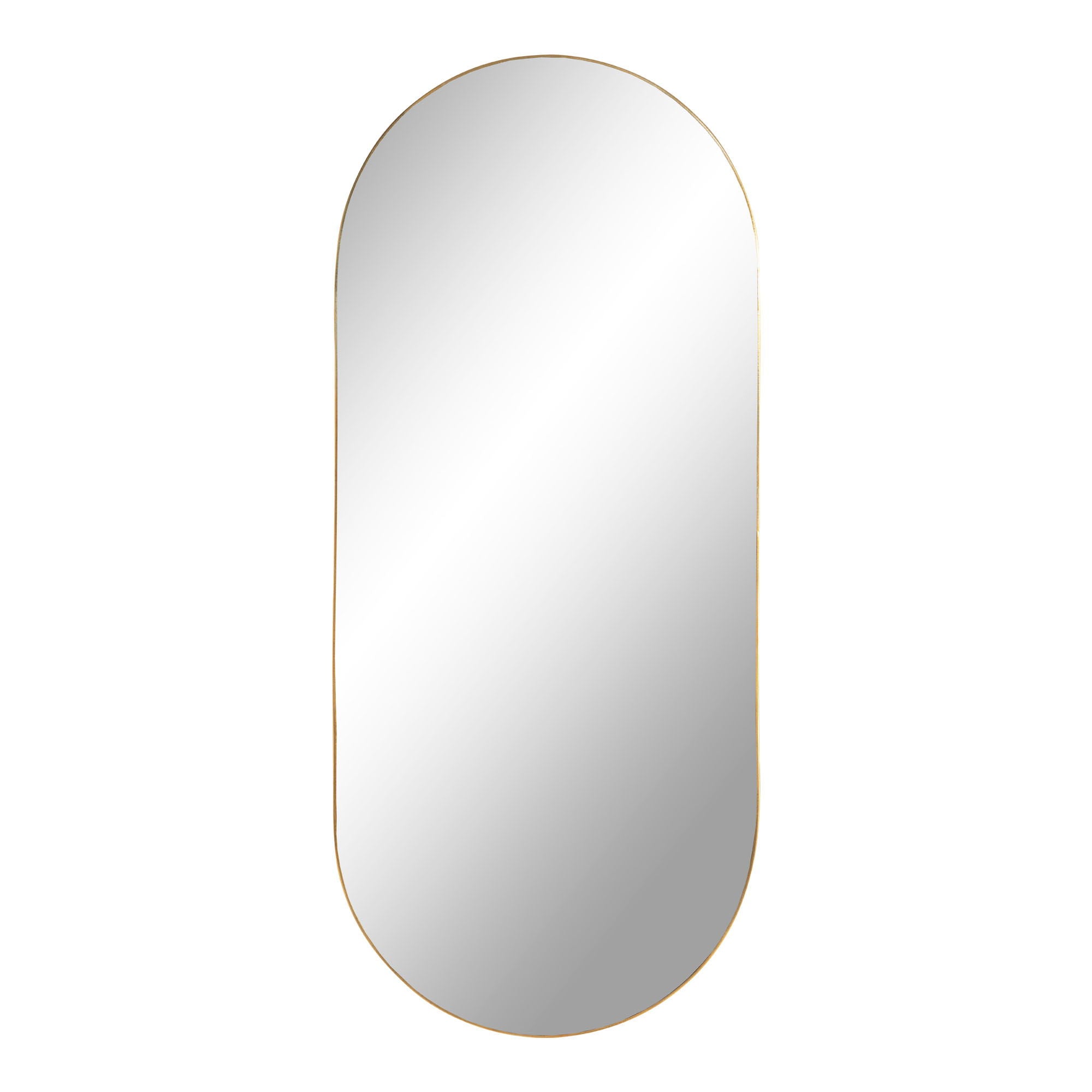 Jersey Mirror Oval - Oval mirror with brass look frame 35x80 cm