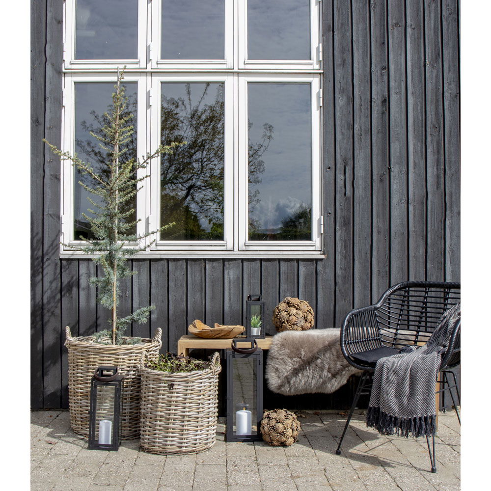 Indo Baskets - 2 round baskets in kubu with plastic inside