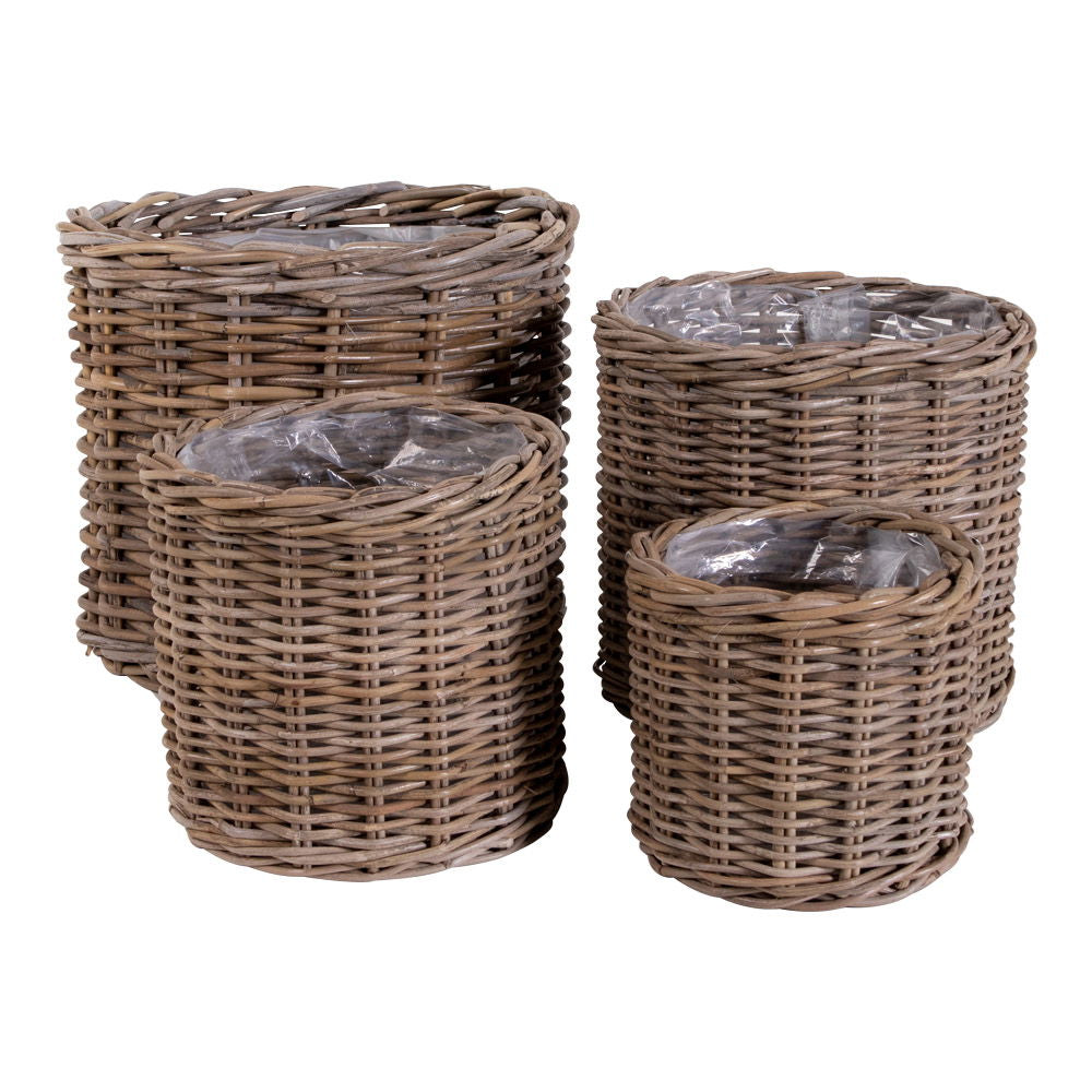 Bogor Baskets - 4 round baskets in kubu with plastic inside