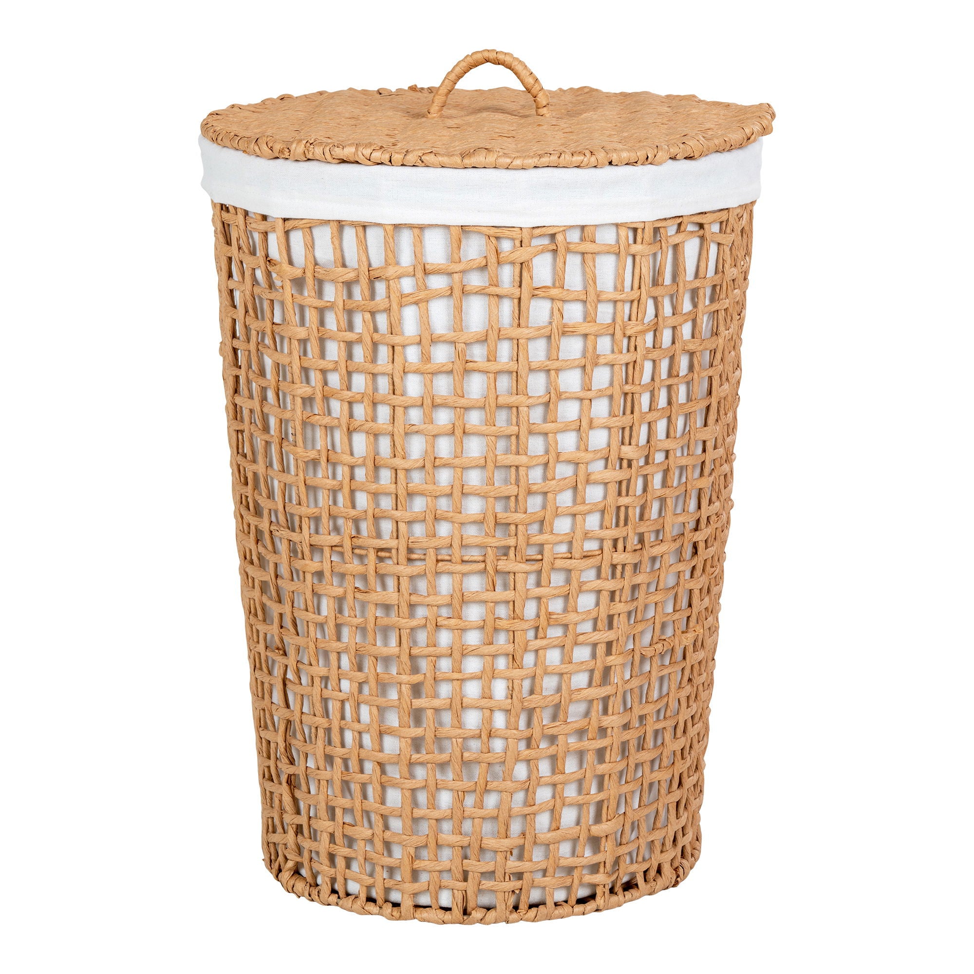 Pomal Laundry Basket - Laundry Basket, paper, light brown/white, ø42x56 cm