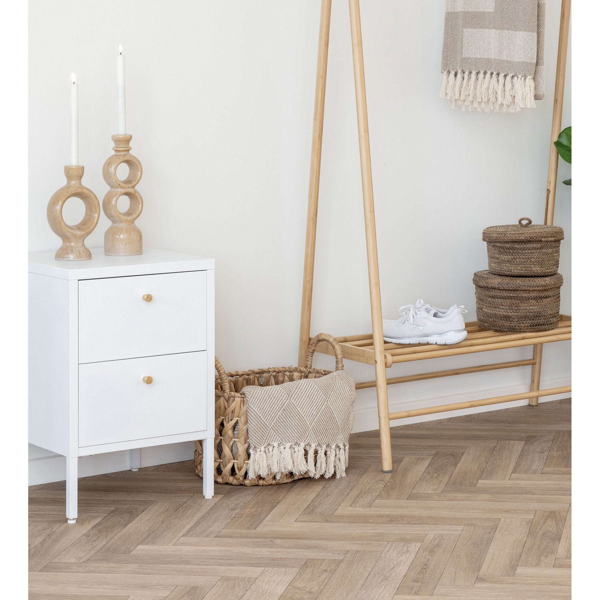 Balerma Basket - Basket with handles, water hyacinth, natural, set of 3