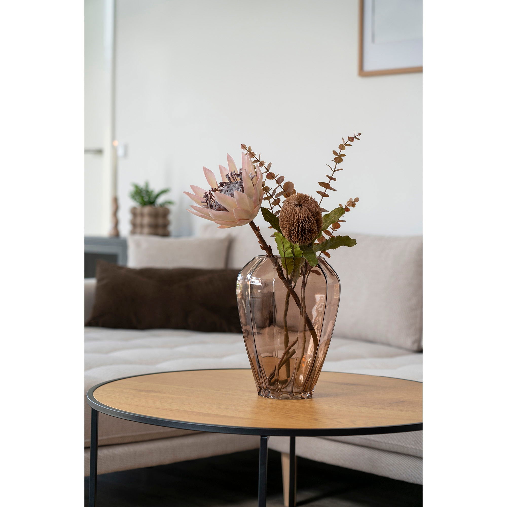 Vase - Vase in glass, brown, Ø22x29 cm