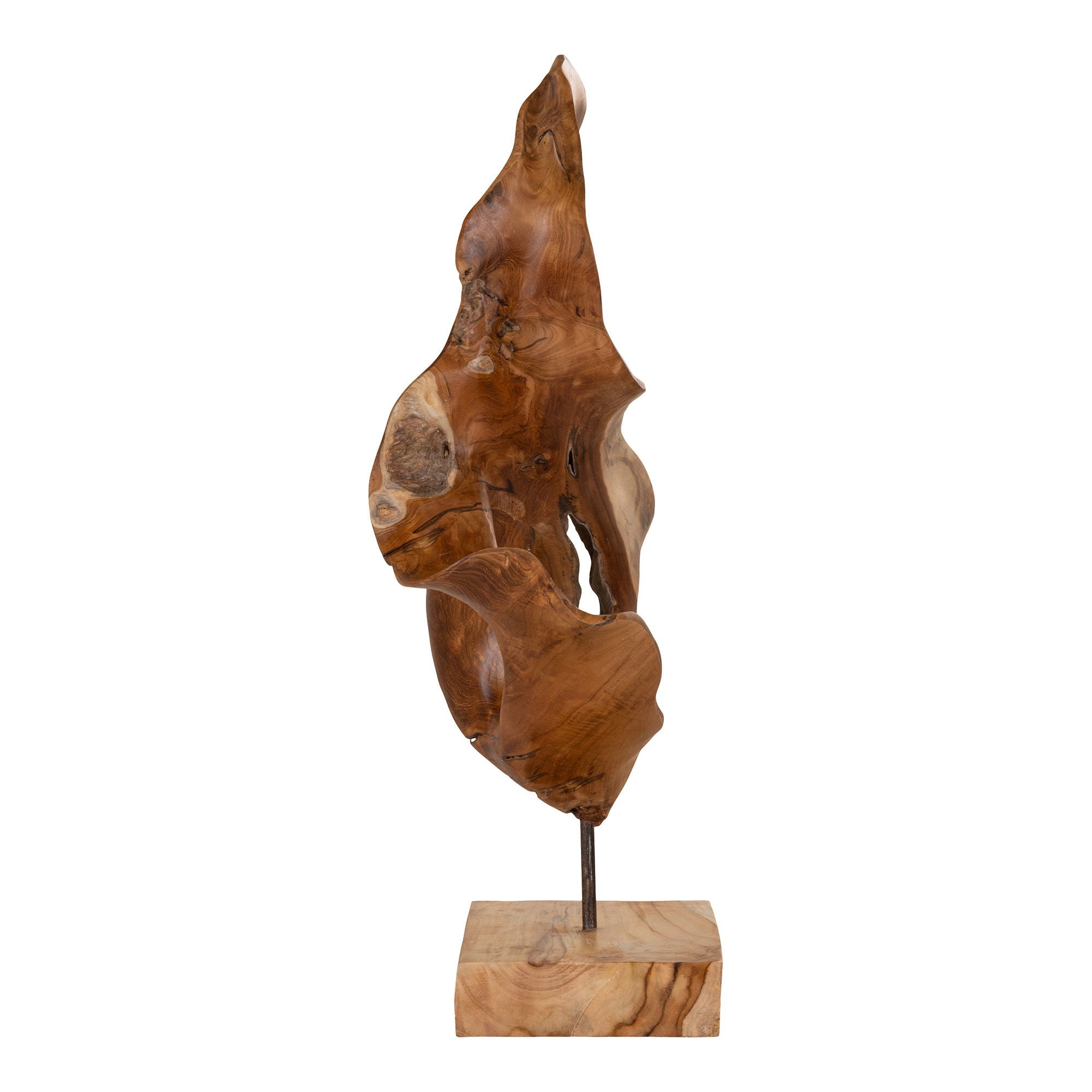 Donato Sculpture - Sculpture in teak, unique organic shape, 30x20x60 cm