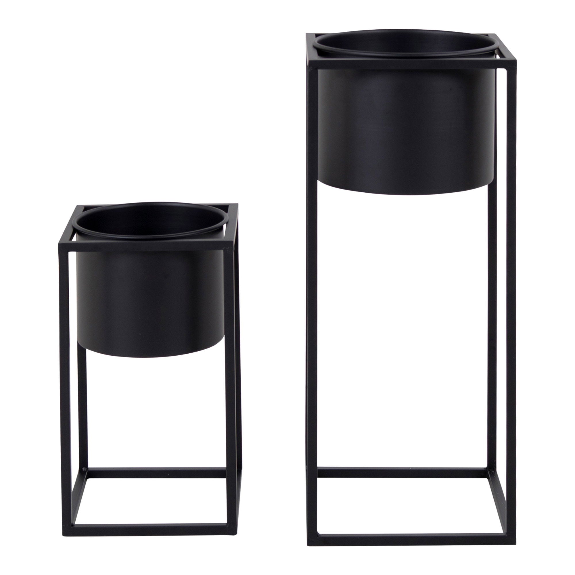 Marla Flowerpots - 2 flowerpots in black