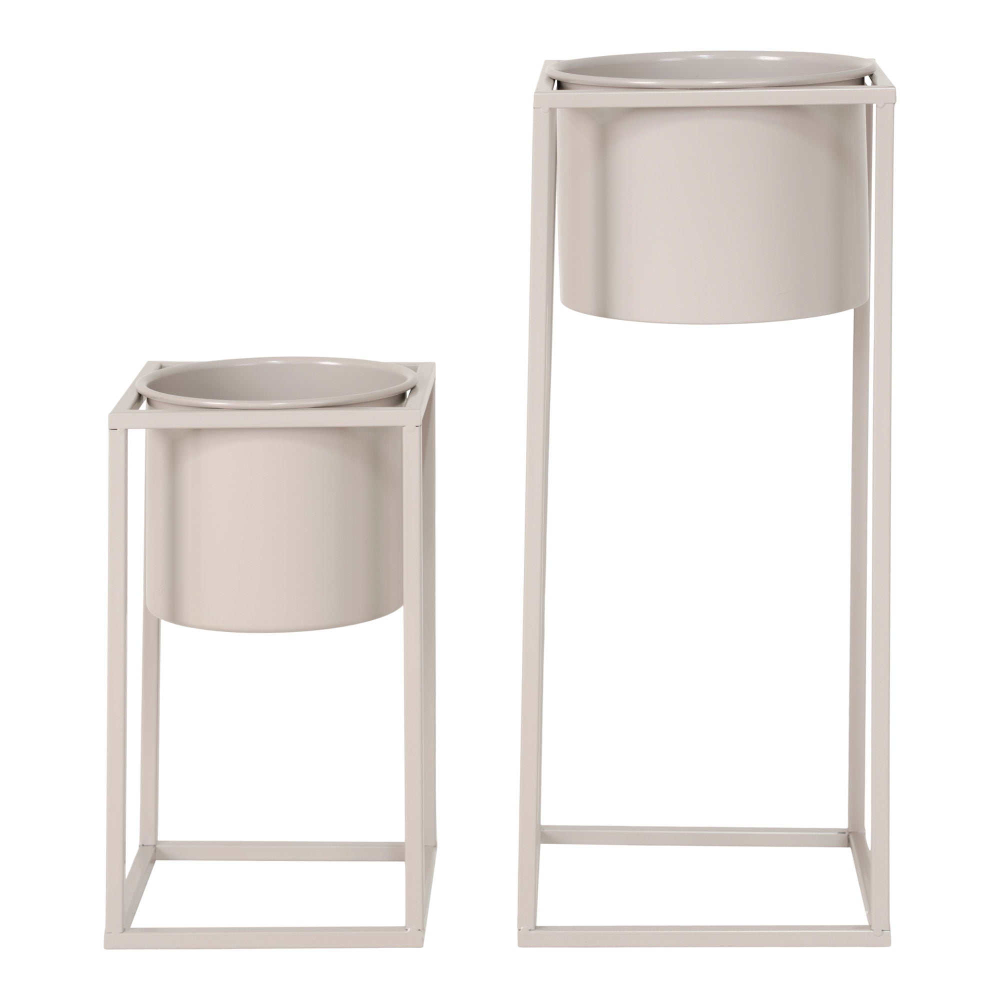 Marla Flowerpots - 2 flowerpots in beige grey