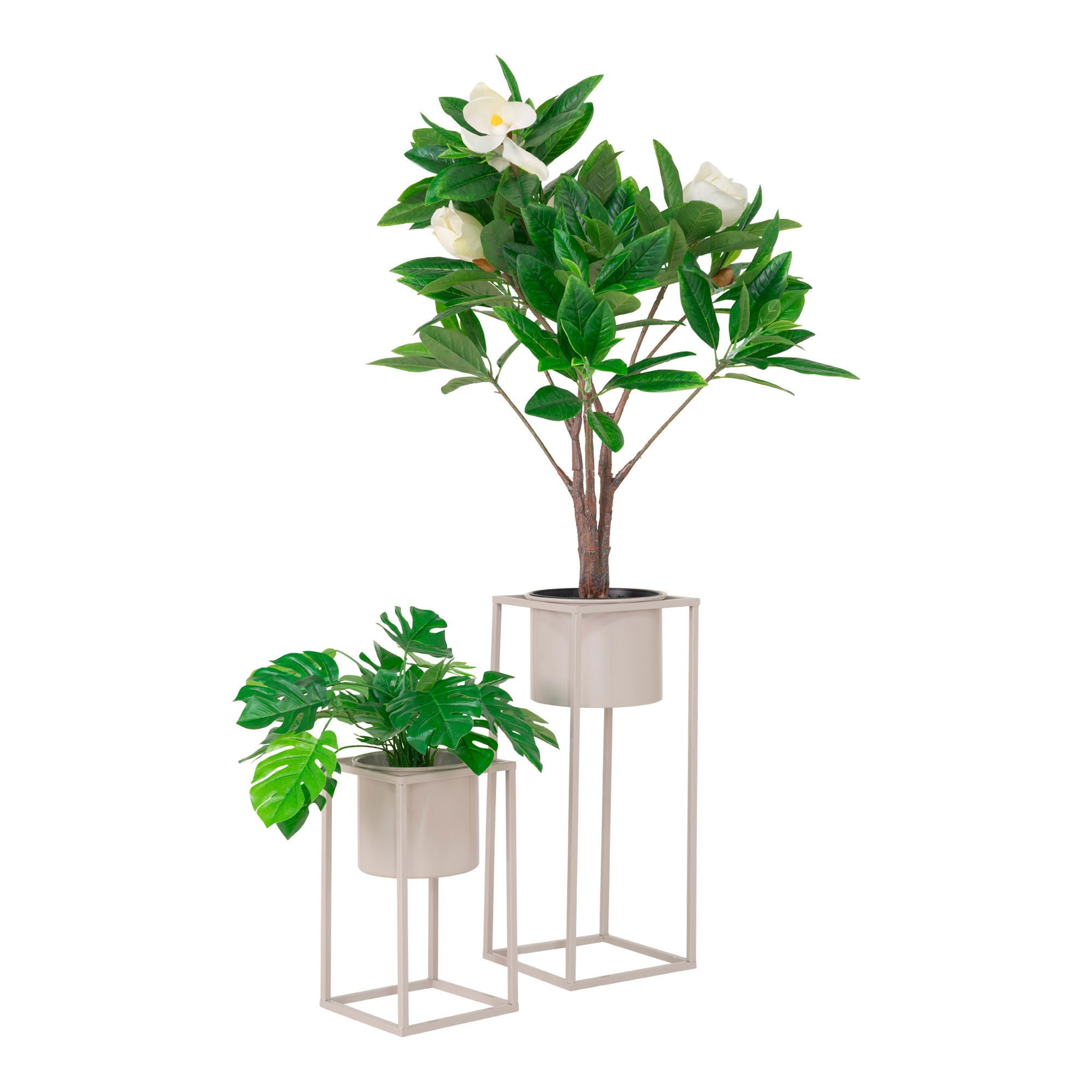 Marla Flowerpots - 2 flowerpots in beige grey